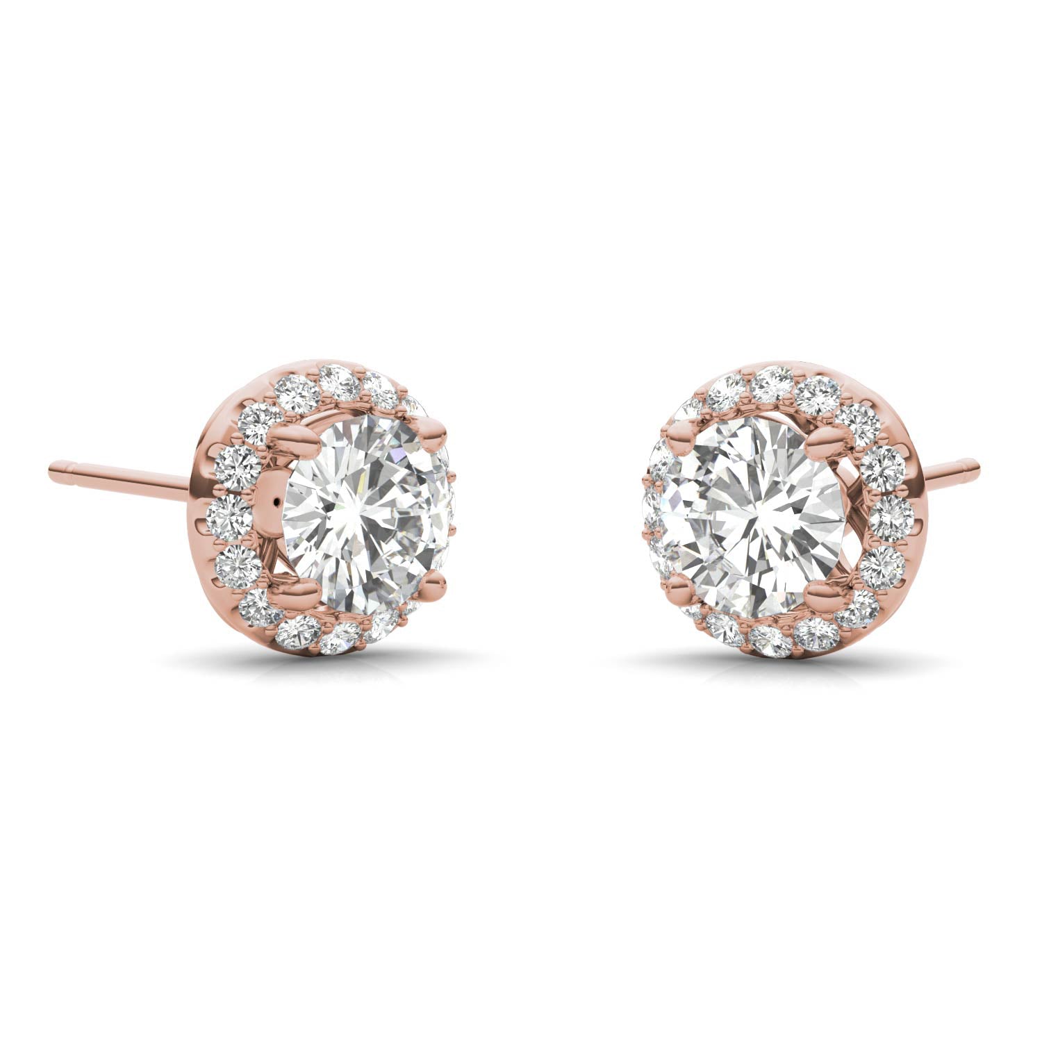1.18 CTW DEW Round Forever One™ Moissanite Signature Halo Earrings