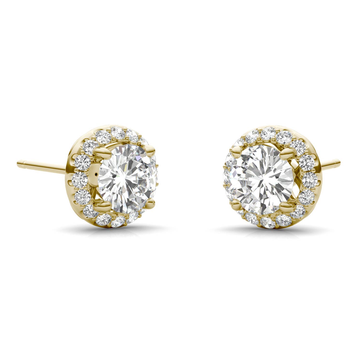 1.18 CTW DEW Round Forever One™ Moissanite Signature Halo Earrings