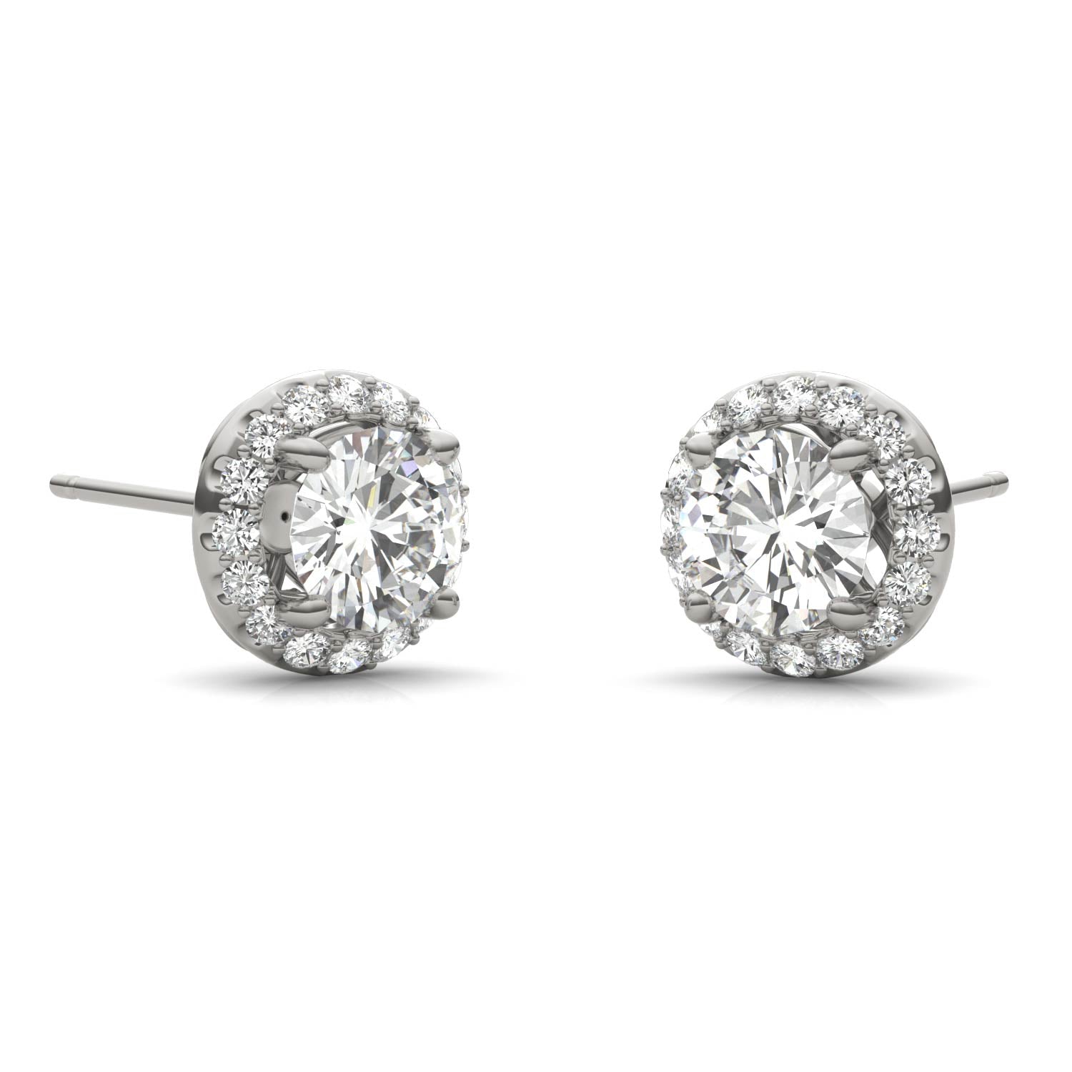 1.18 CTW DEW Round Forever One™ Moissanite Signature Halo Earrings
