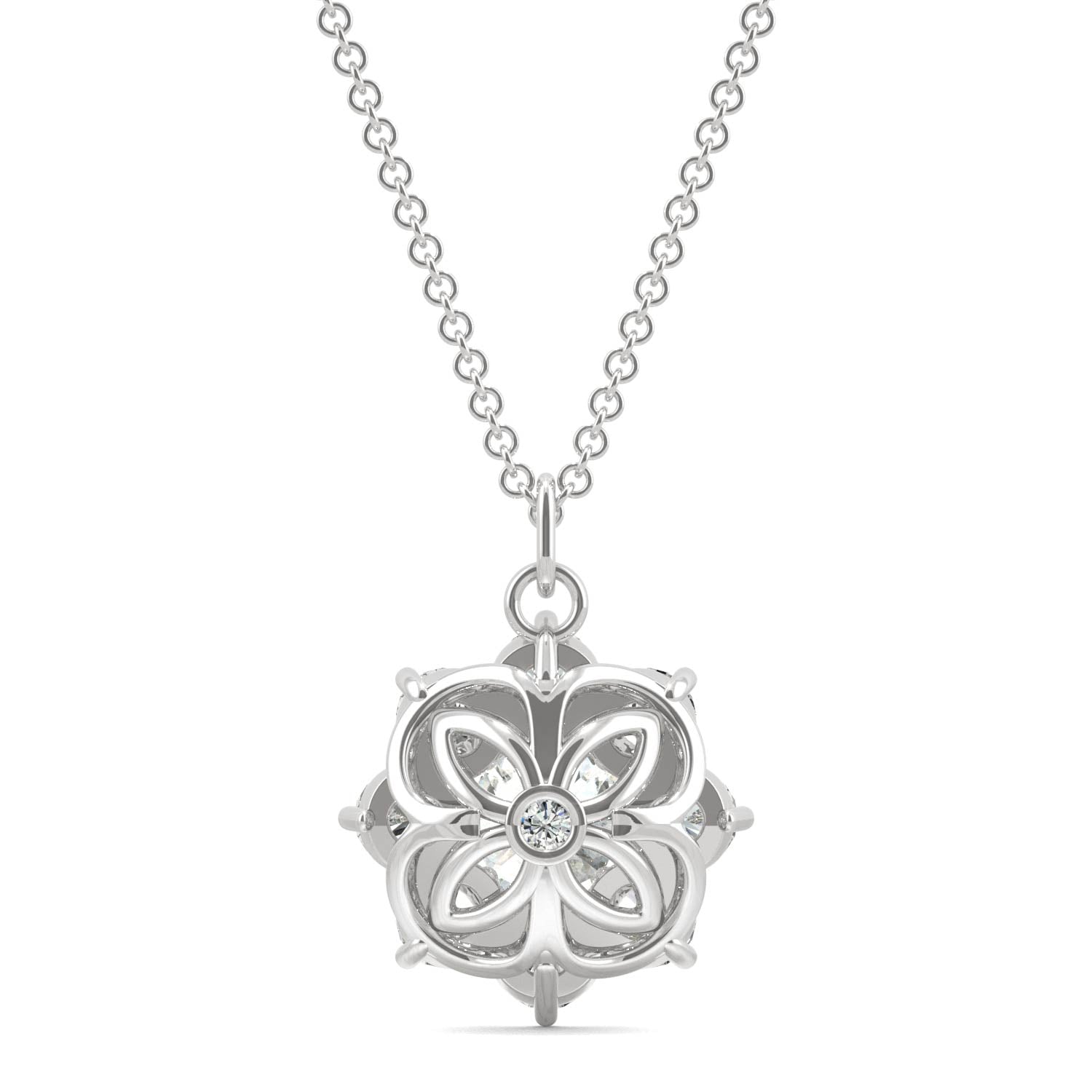 1.86 CTW DEW Round Forever One™ Moissanite Signature Cluster Halo Necklace