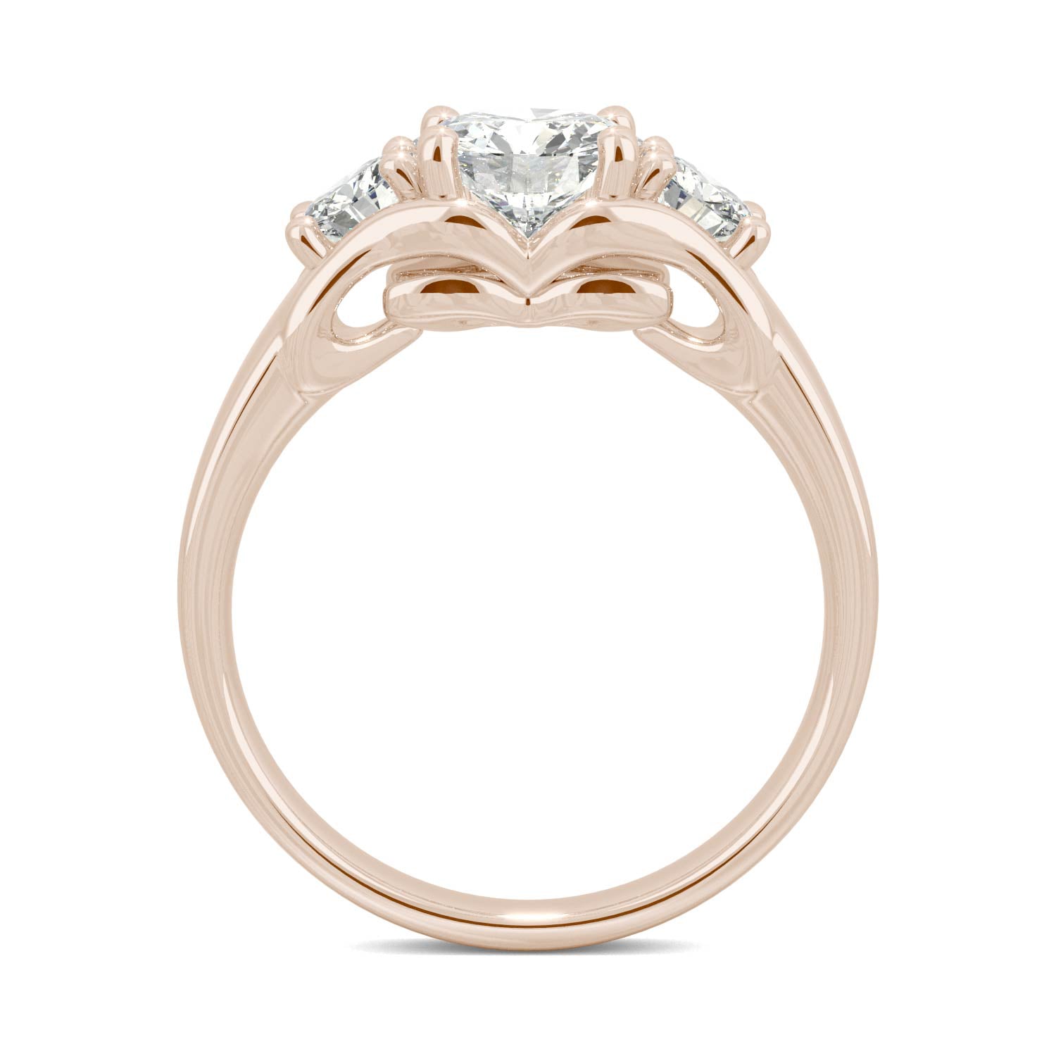 1.52 CTW DEW Round Forever One™ Moissanite Signature Three Stone Engagement Ring