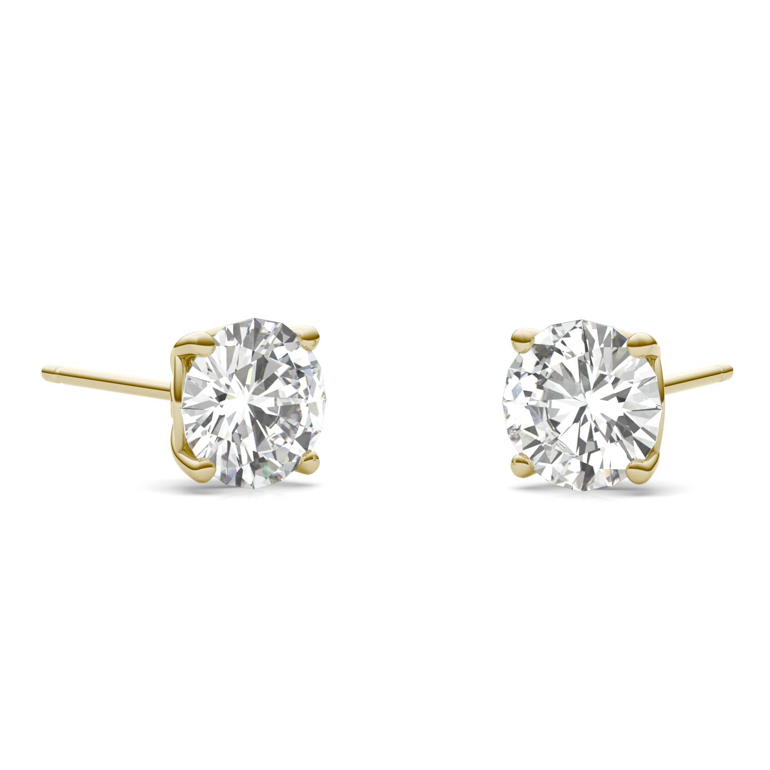 1.61 CTW DEW Round Forever One™ Signature Moissanite Basket Stud Earrings