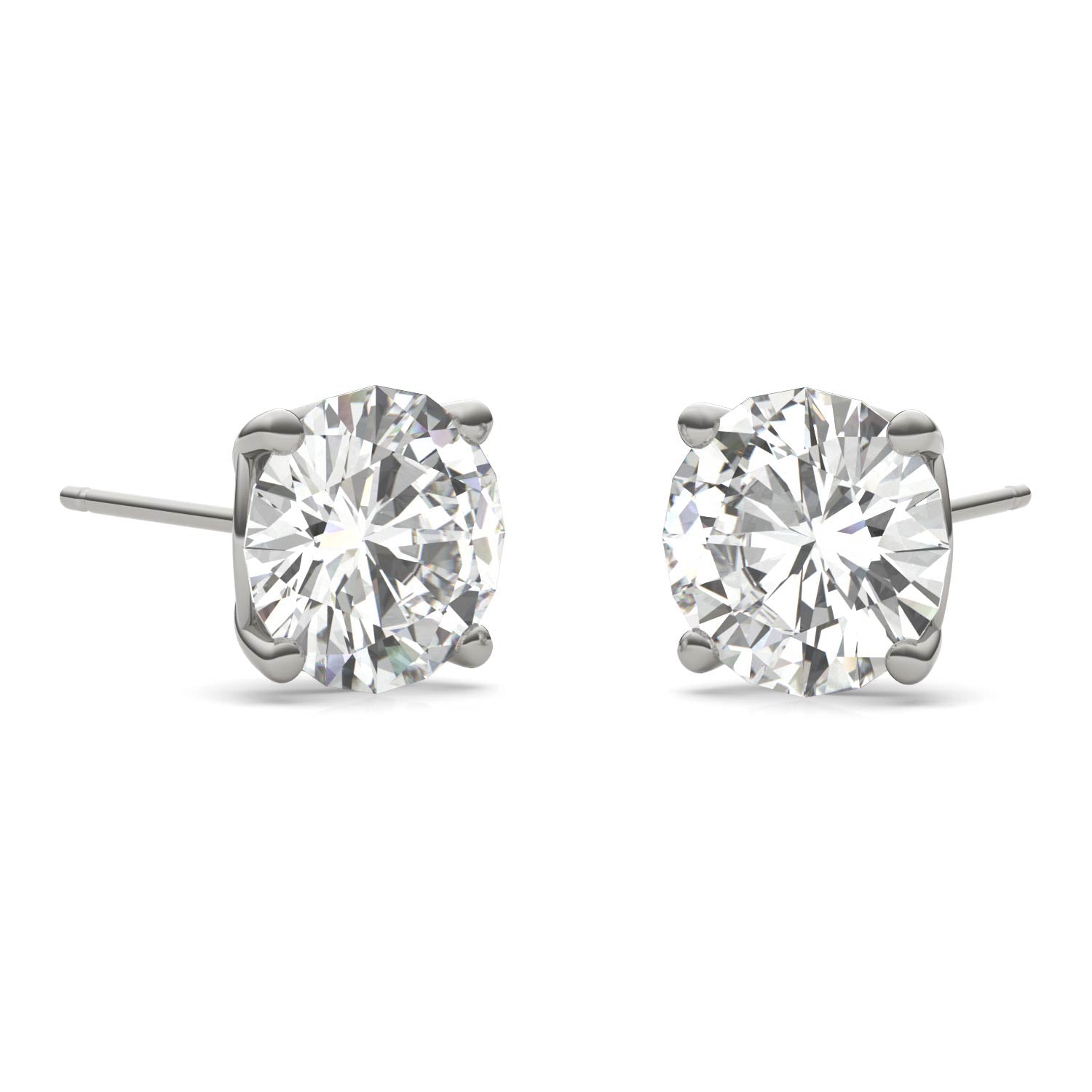 3.20 CTW DEW Round Forever One™ Signature Moissanite Basket Stud Earrings