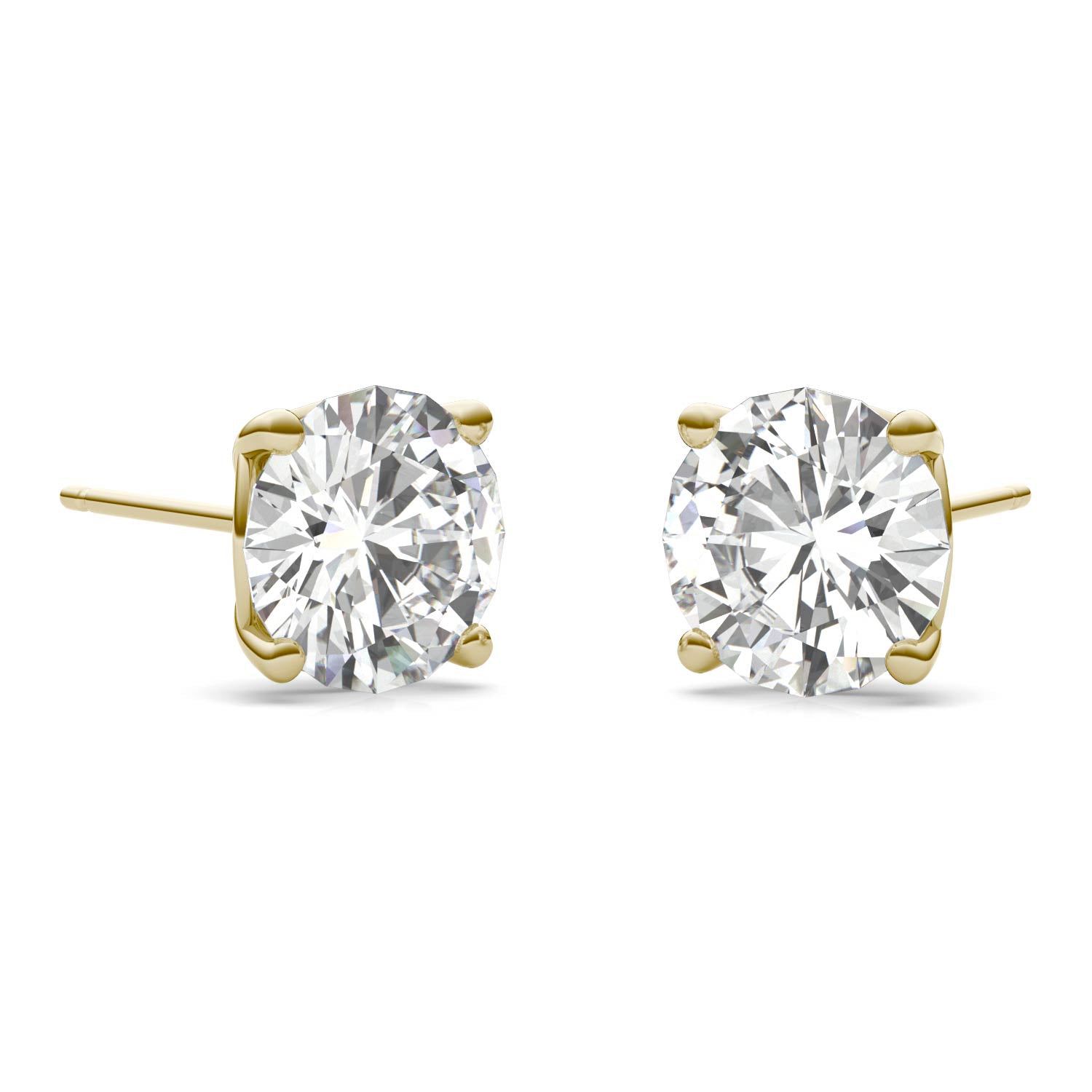 3.20 CTW DEW Round Forever One™ Signature Moissanite Basket Stud Earrings