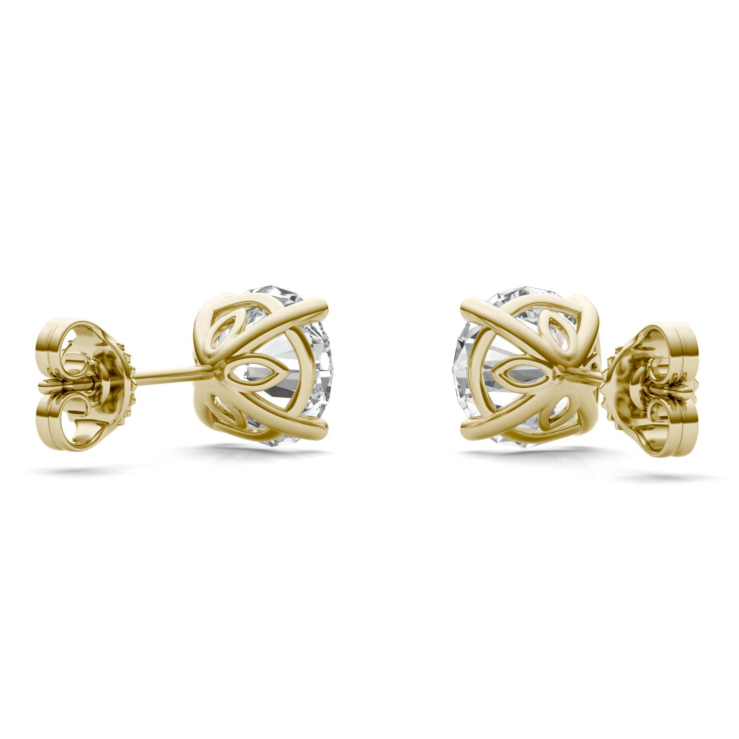 3.20 CTW DEW Round Forever One™ Signature Moissanite Basket Stud Earrings