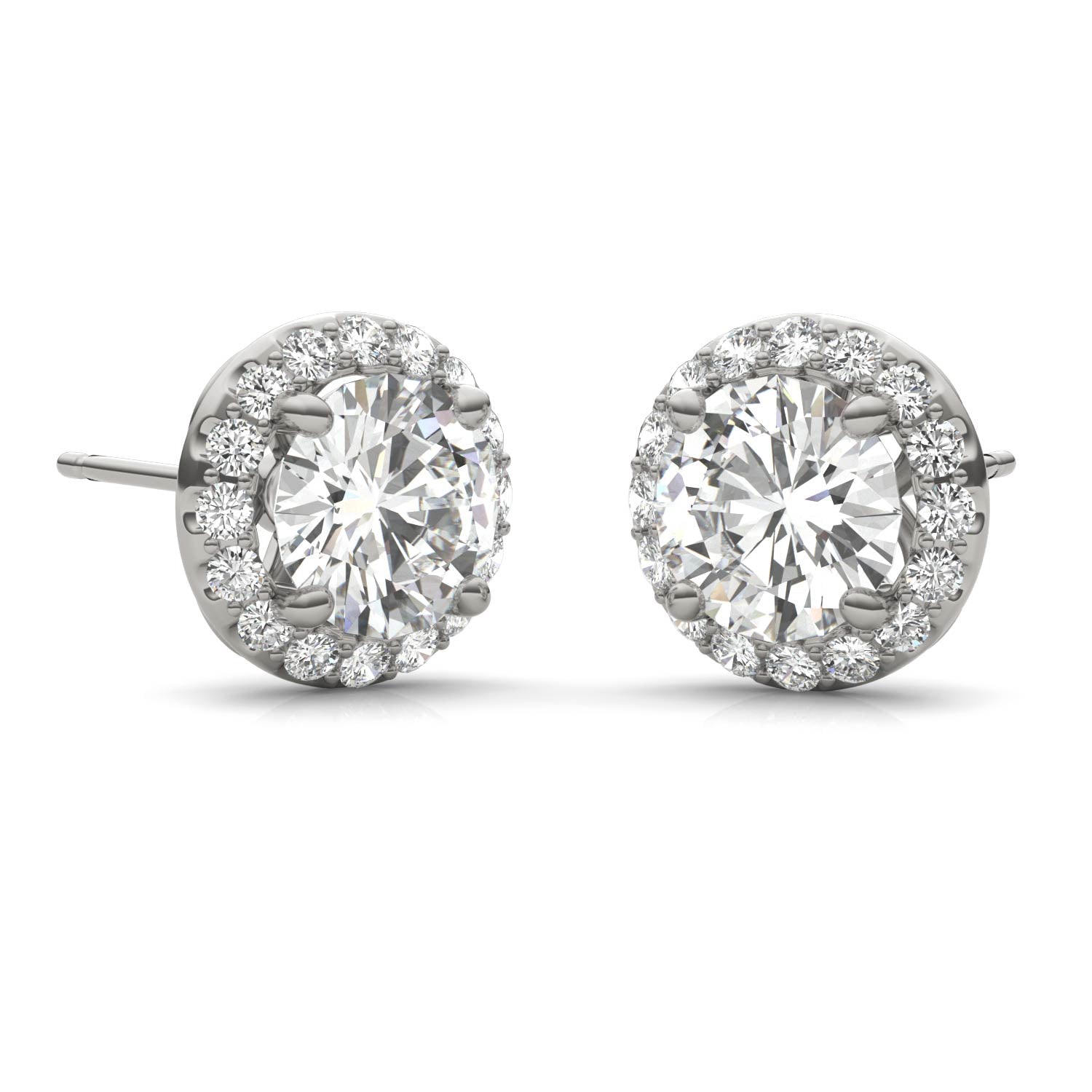 2.40 CTW DEW Round Forever One™ Signature Moissanite Halo Earrings