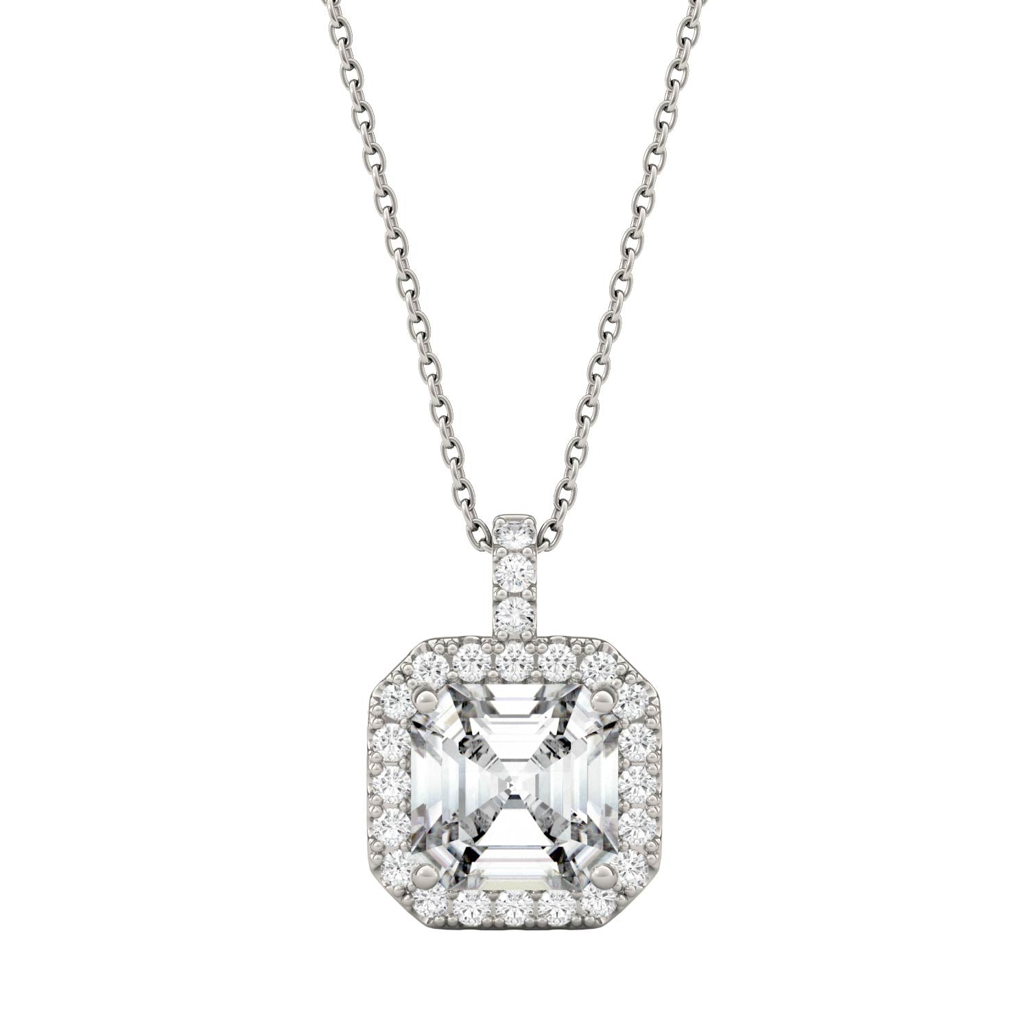 2.57 CTW DEW Asscher Forever Bright™ Moissanite Necklace