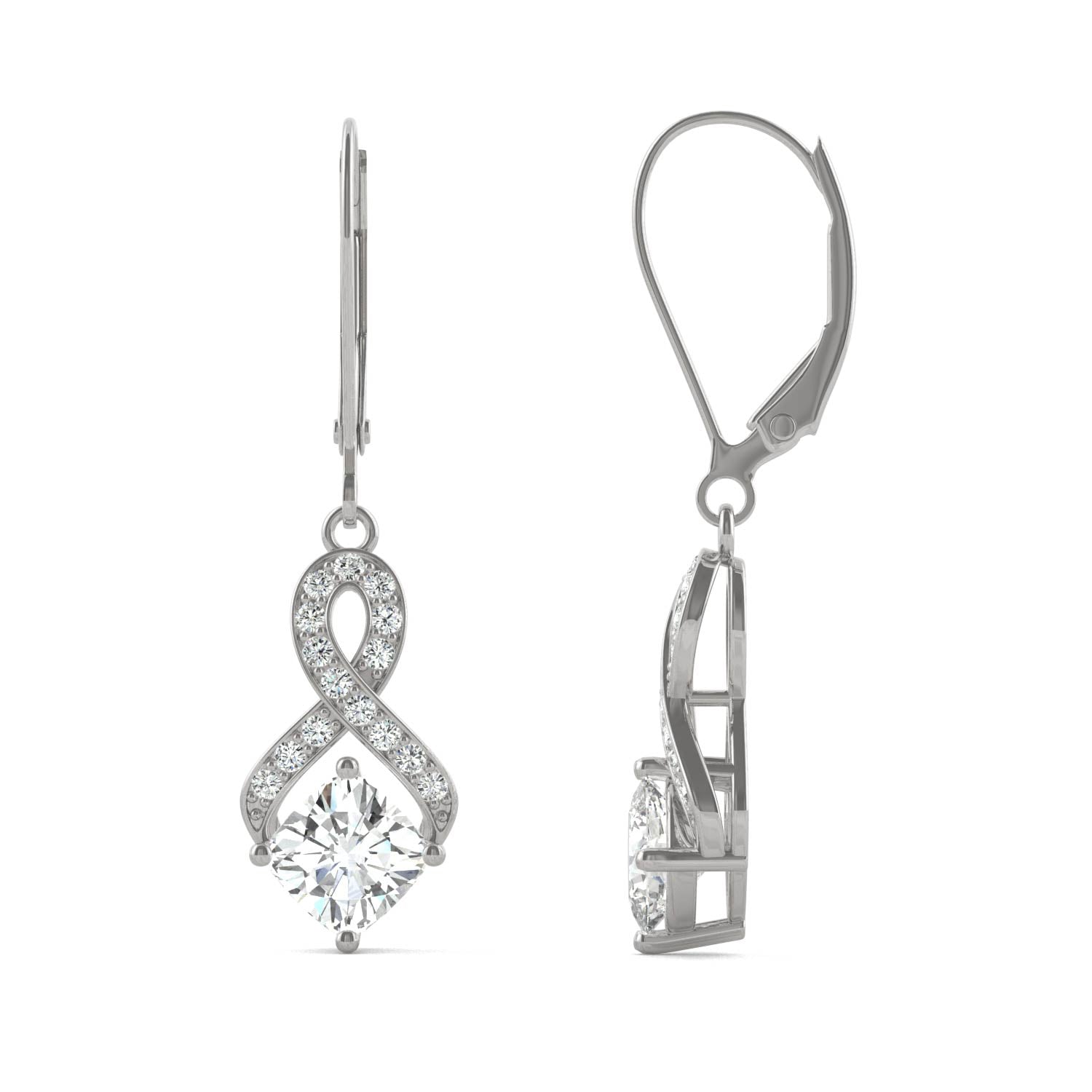 1.35 CTW DEW Cushion Forever Bright™ Moissanite Earrings