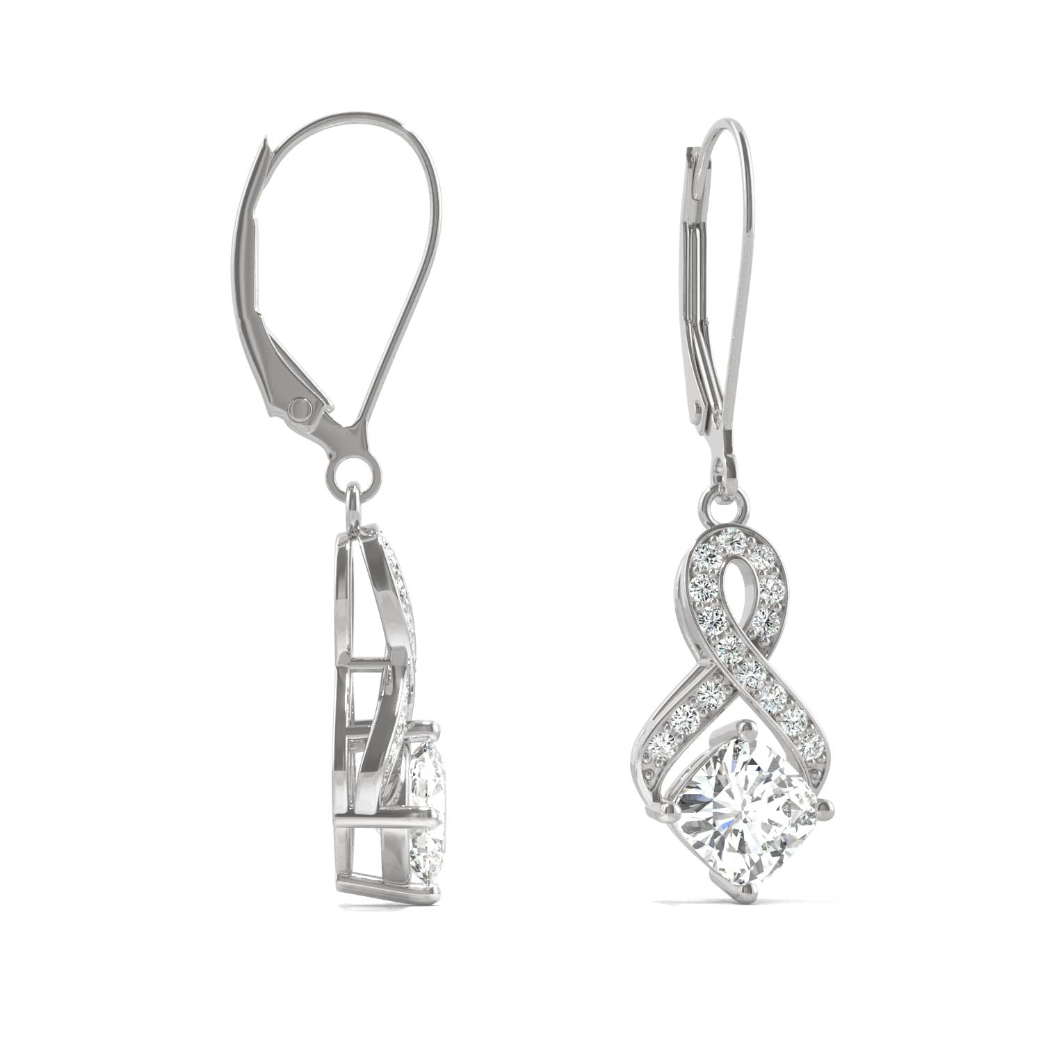 1.35 CTW DEW Cushion Forever Bright™ Moissanite Earrings