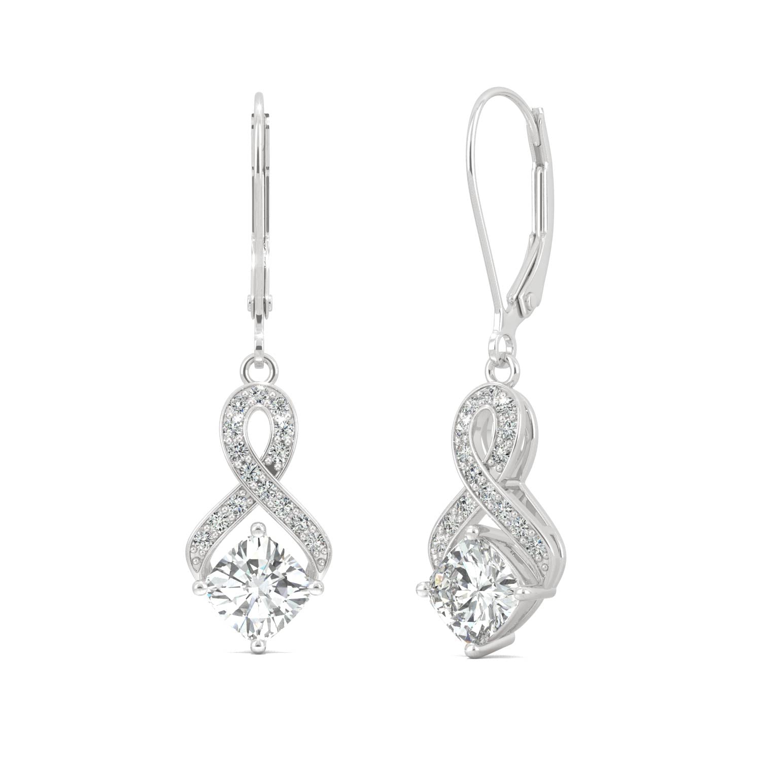 1.35 CTW DEW Cushion Forever Bright™ Moissanite Earrings