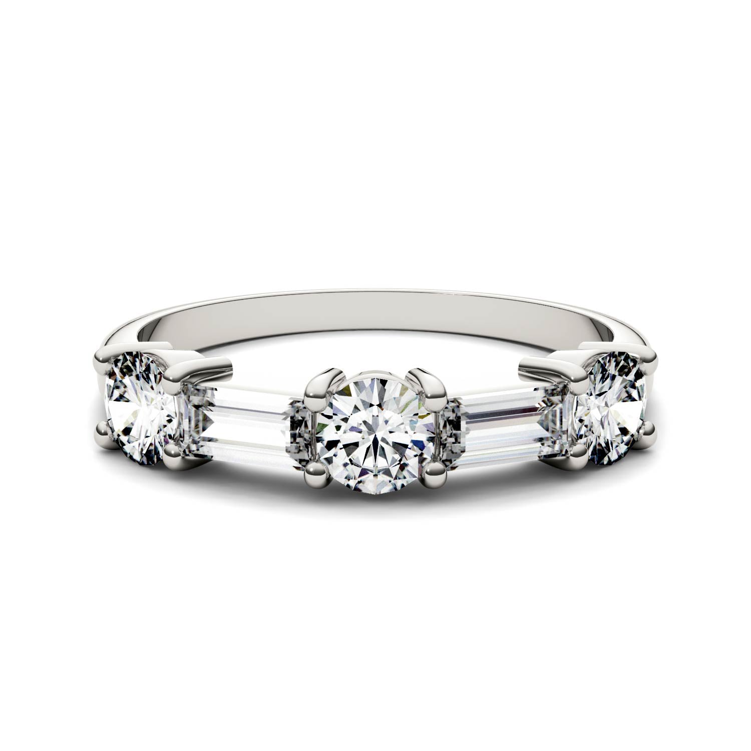 1.15 CTW DEW Straight Baguette Forever Bright™ Moissanite Ring