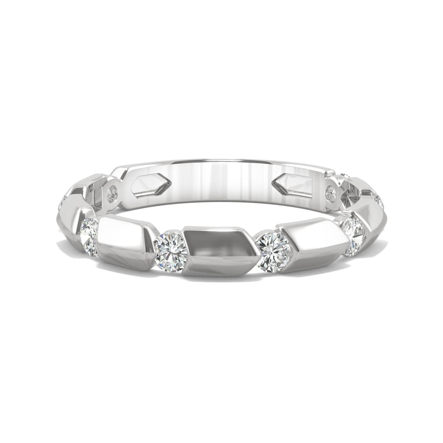 0.48 CTW DEW Round Forever Bright™ Moissanite Eight Stone Ring