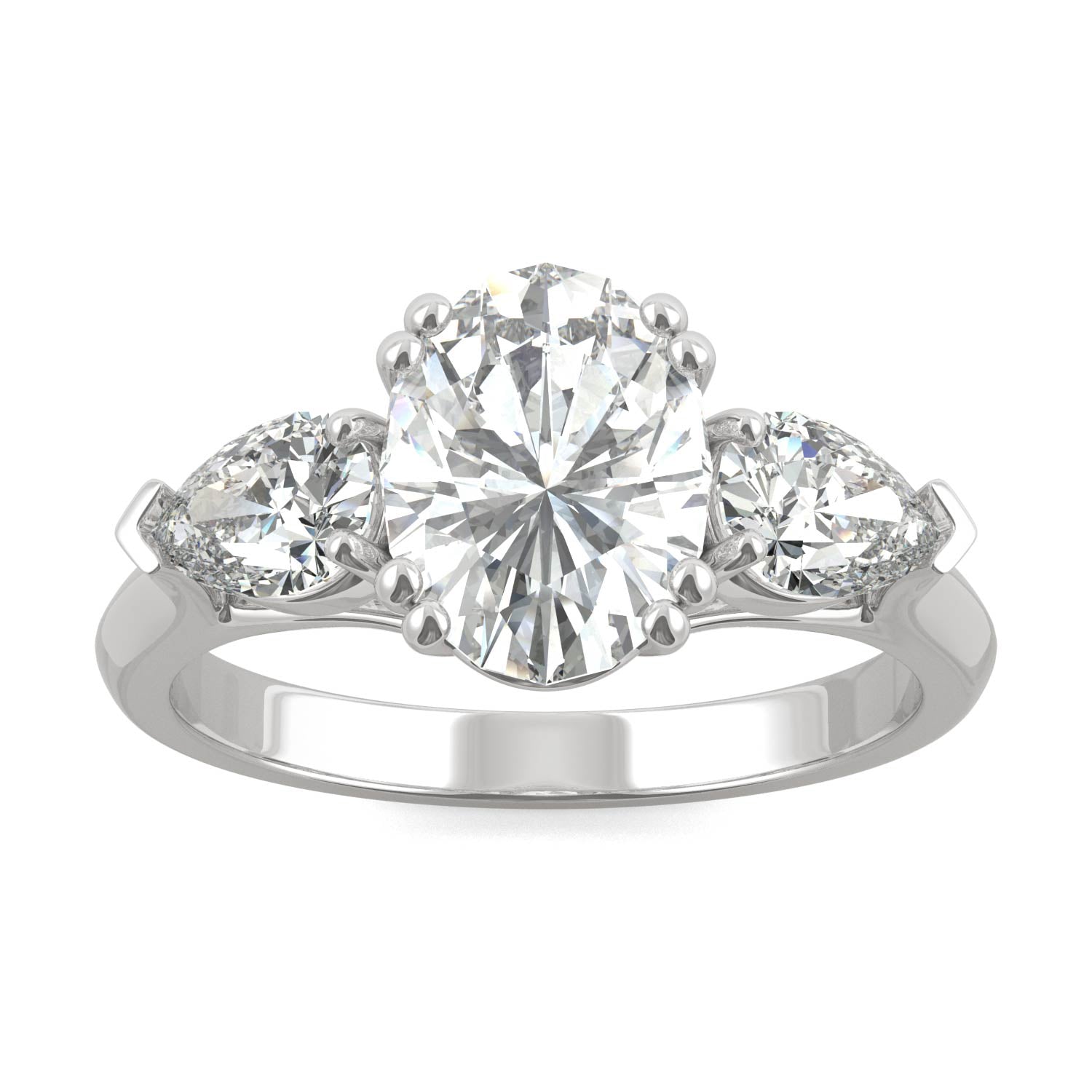 2.96 CTW DEW Oval Forever Bright™ Moissanite Ring