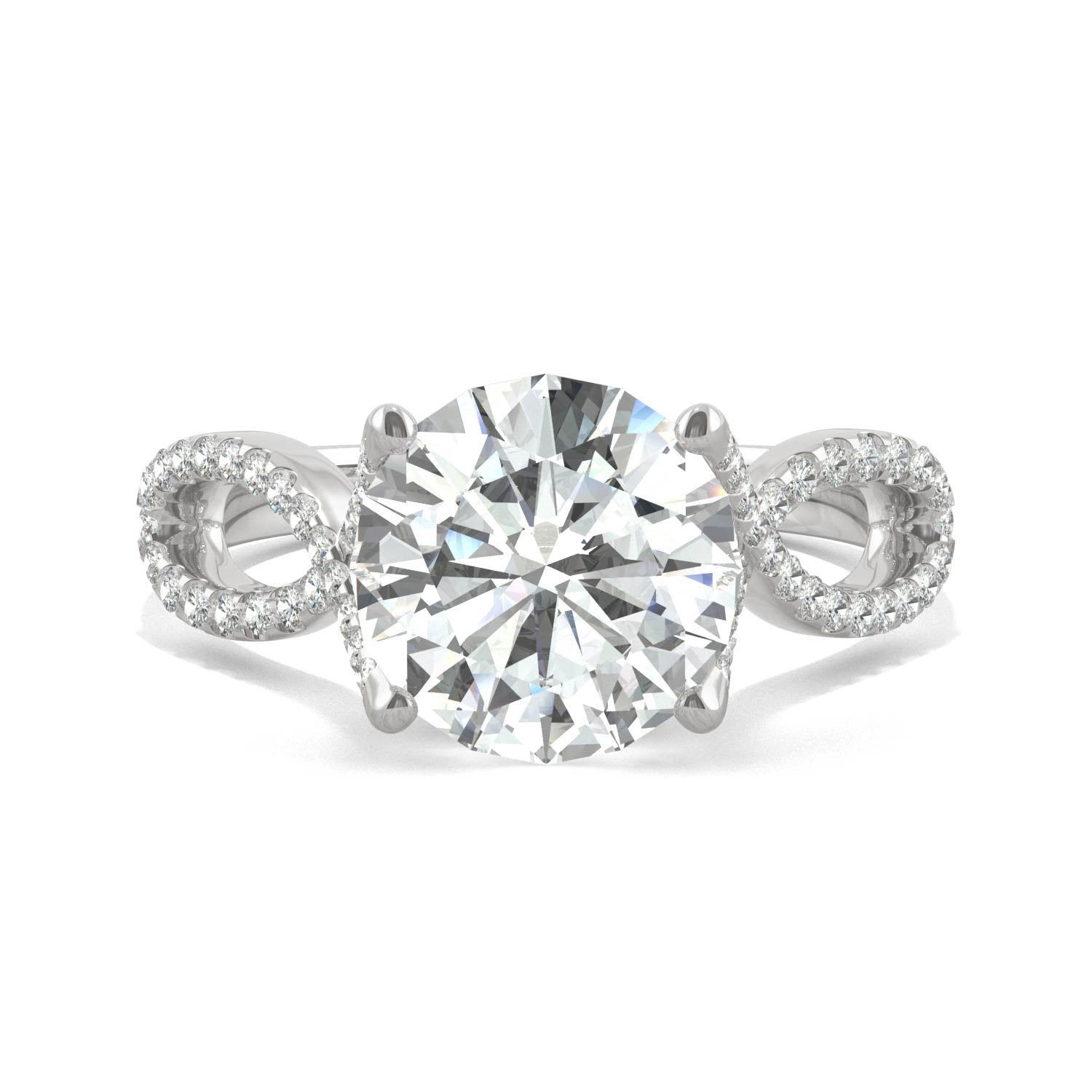 2.95 CTW DEW Round Forever Bright™ Moissanite Ring