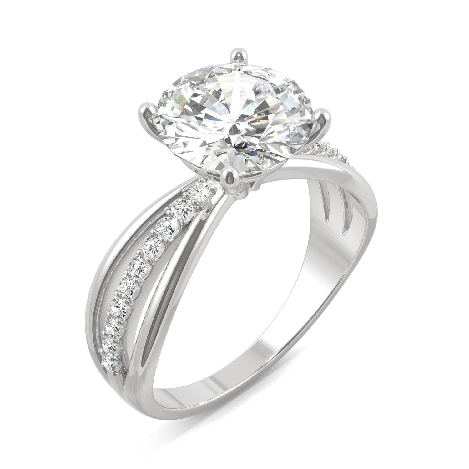 2.90 CTW DEW Round Forever Bright™ Moissanite Ring