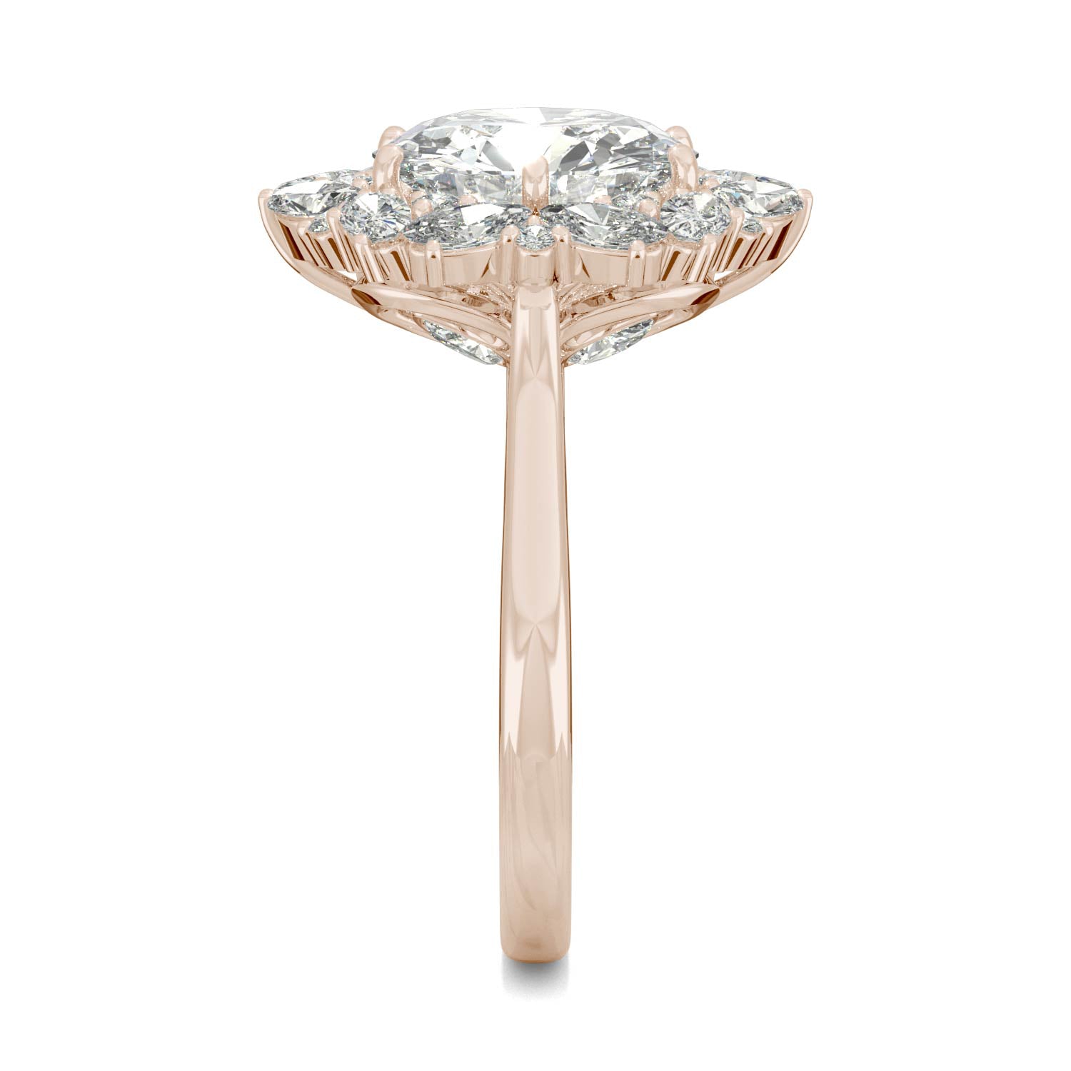 5.15 CTW DEW Round Forever One™ Moissanite Signature Halo Hearts Arrows Statement Ring