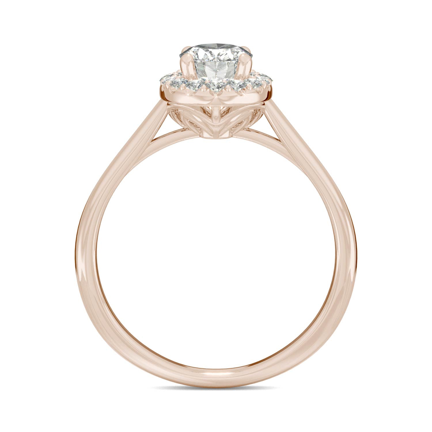 1.08 CTW DEW Oval Forever One™ Moissanite Signature Halo Engagement Ring