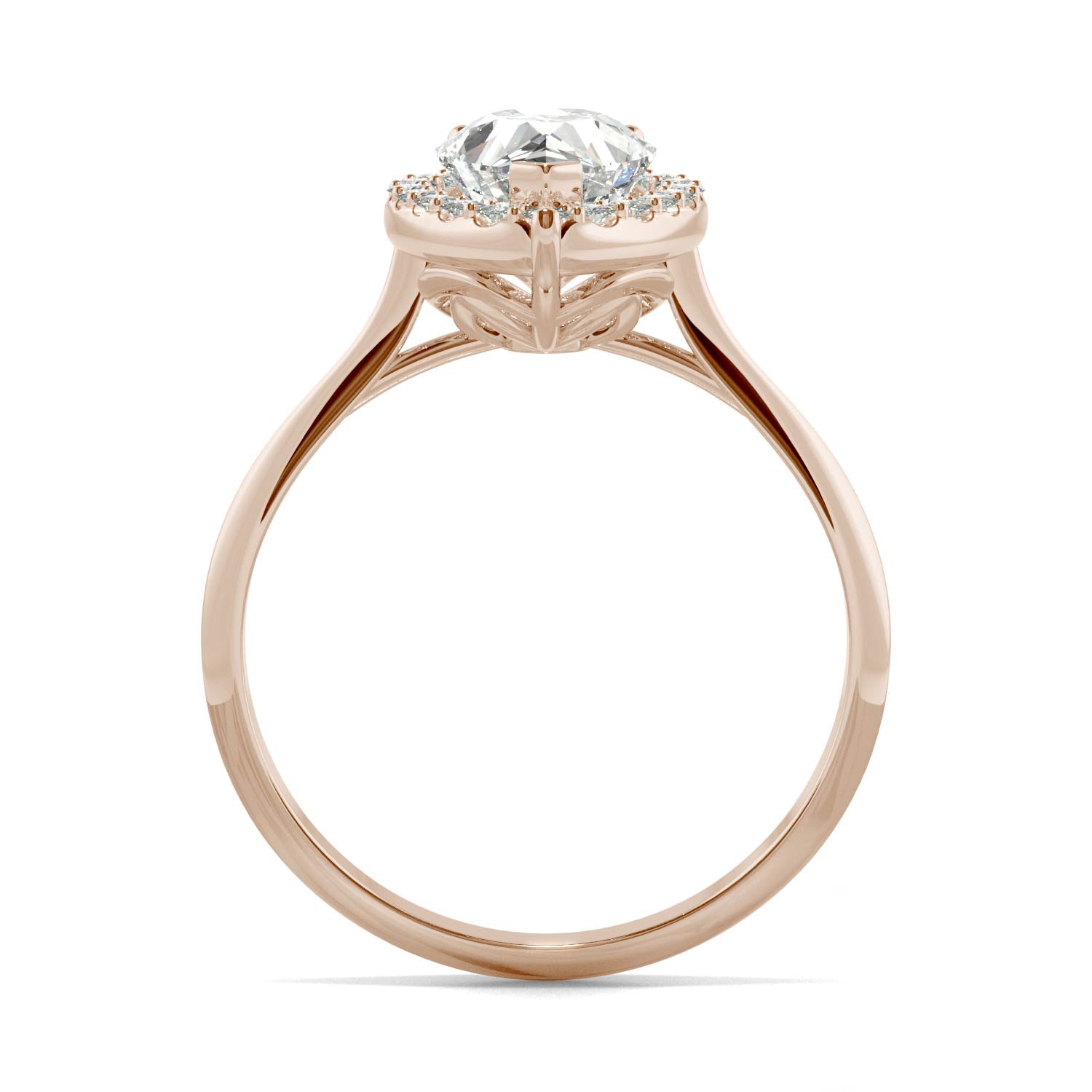 1.71 CTW DEW Pear Forever One™ Moissanite Signature Halo Engagement Ring