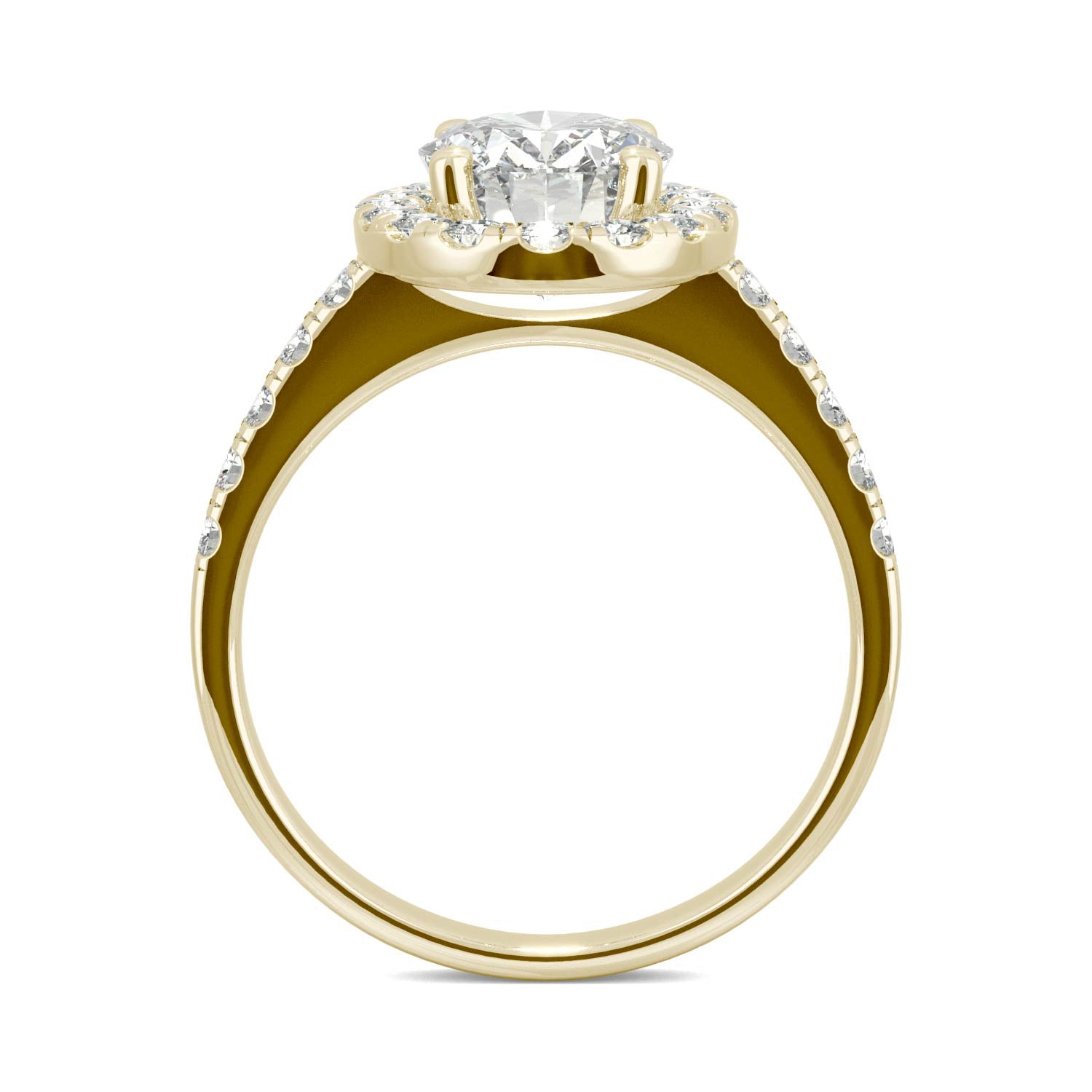 2.69 CTW DEW Oval Forever One™ Moissanite Halo Engagement Ring