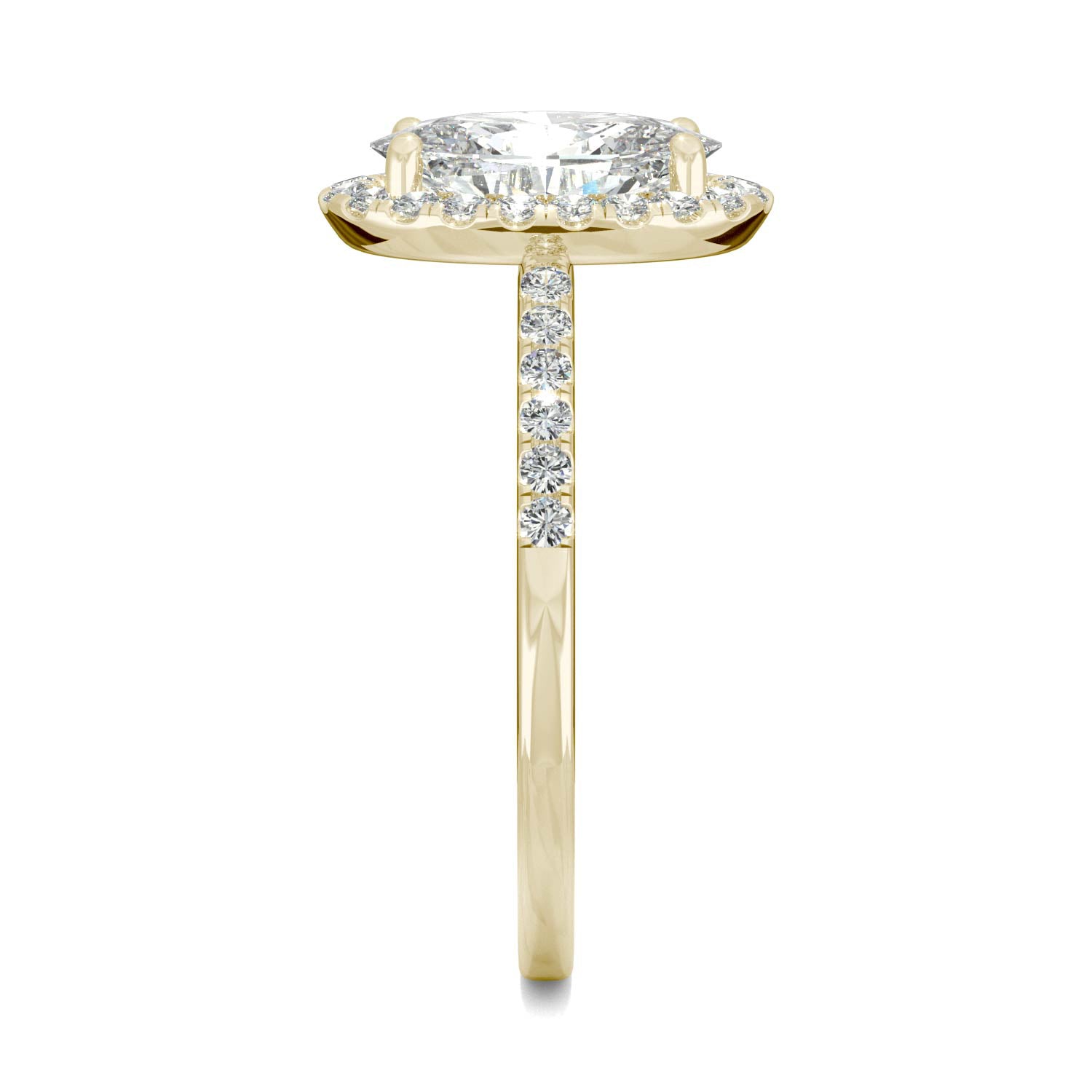 2.62 CTW DEW Elongated Oval Forever One™ Moissanite Halo Engagement Ring