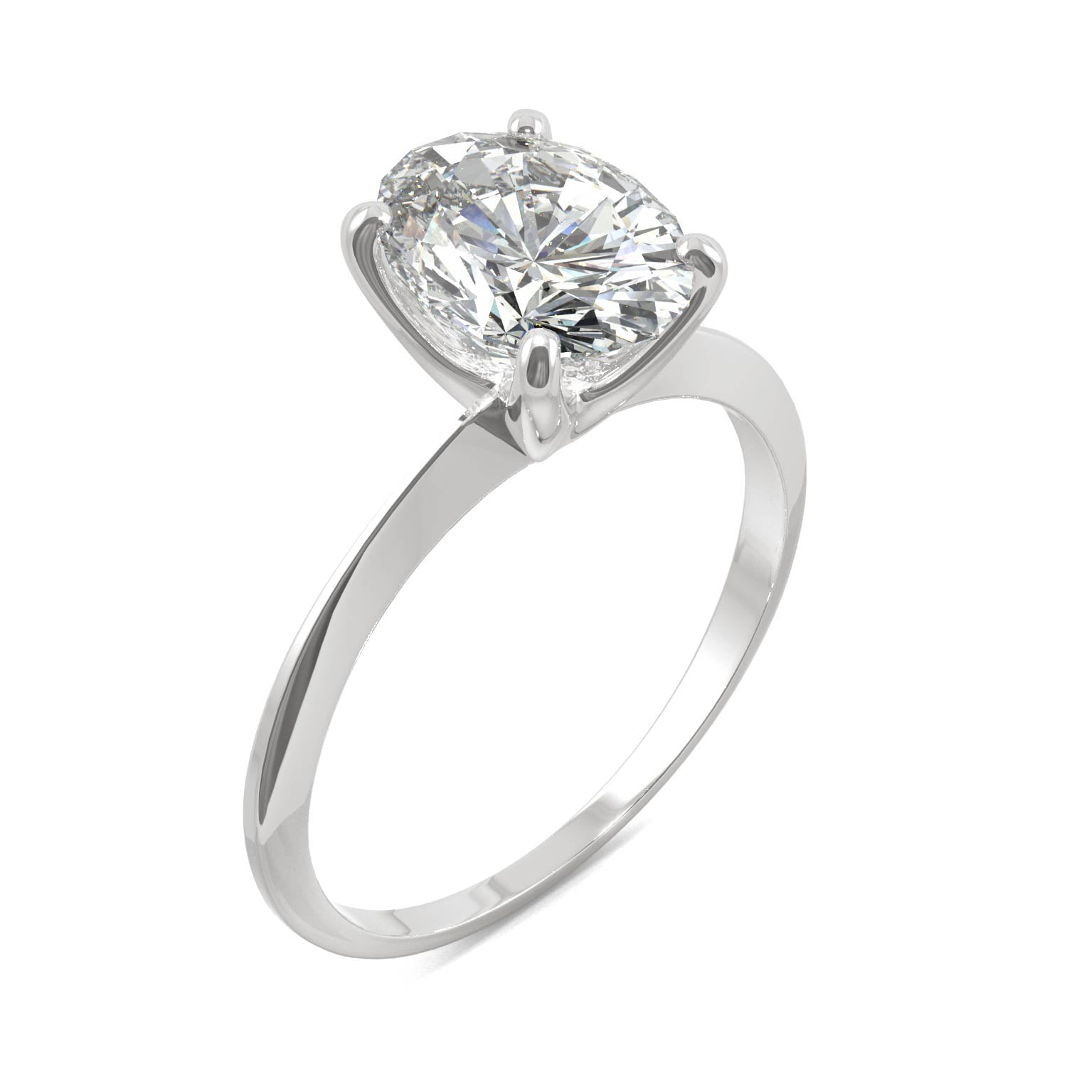 2.10 CTW DEW Oval Forever One™ Moissanite Classic Solitaire Ring