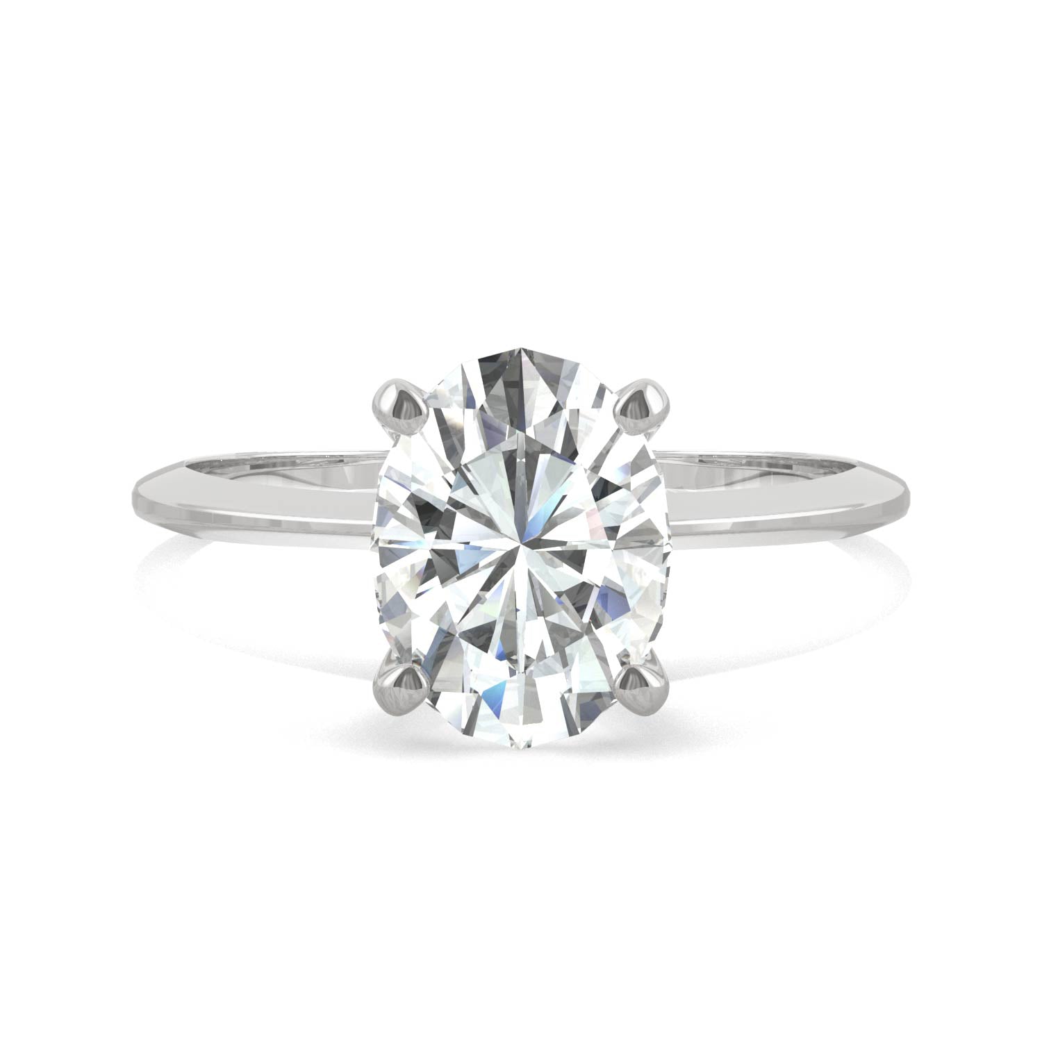 2.10 CTW DEW Oval Forever One™ Moissanite Classic Solitaire Ring