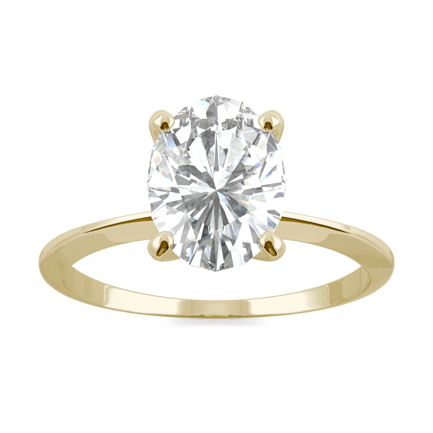 2.10 CTW DEW Oval Forever One™ Moissanite Classic Solitaire Ring
