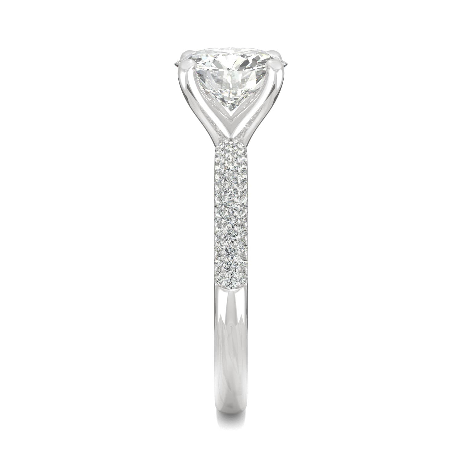 2.13 CTW DEW Round Forever One™ Moissanite Pave Engagement Ring