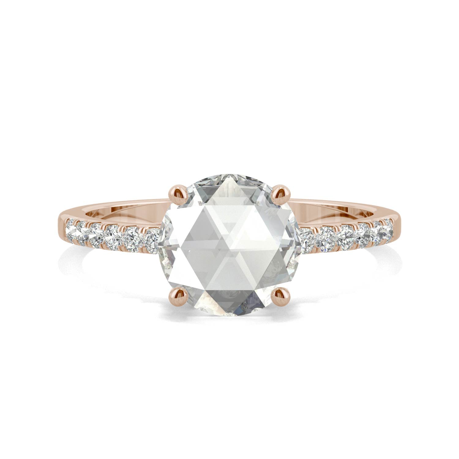 1.54 CTW DEW Round Forever One™ Moissanite Solitaire with Hidden Halo Engagement Ring