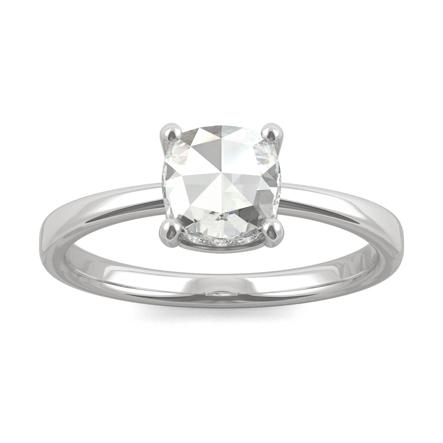 0.67 CTW DEW Cushion Forever One™ Moissanite Solitaire with Hidden Accents Ring