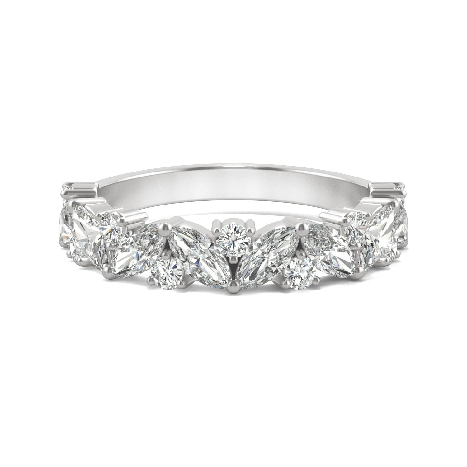 1.31 CTW DEW Marquise Forever One™ Moissanite Accented Anniversary Band Ring