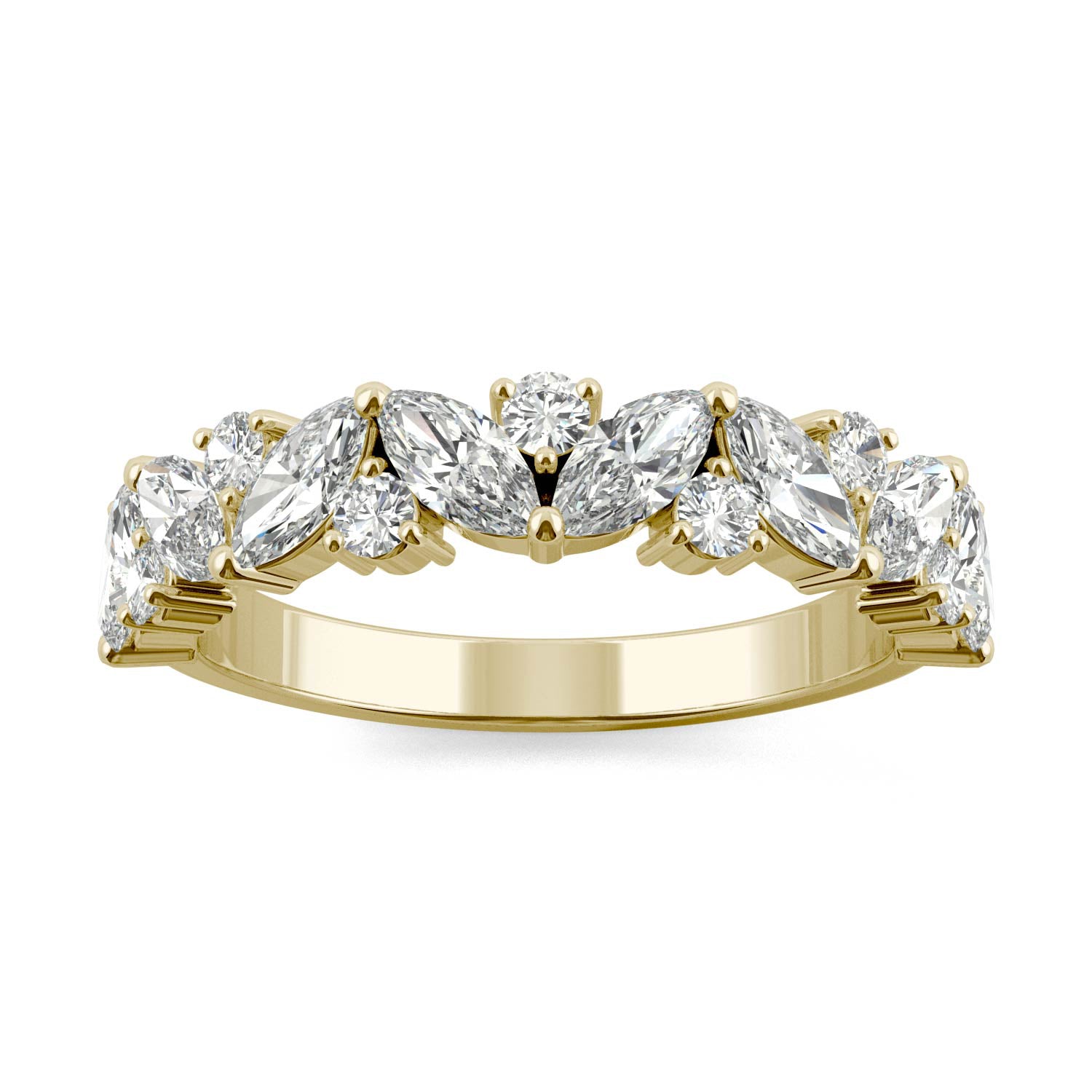 1.31 CTW DEW Marquise Forever One™ Moissanite Accented Anniversary Band Ring