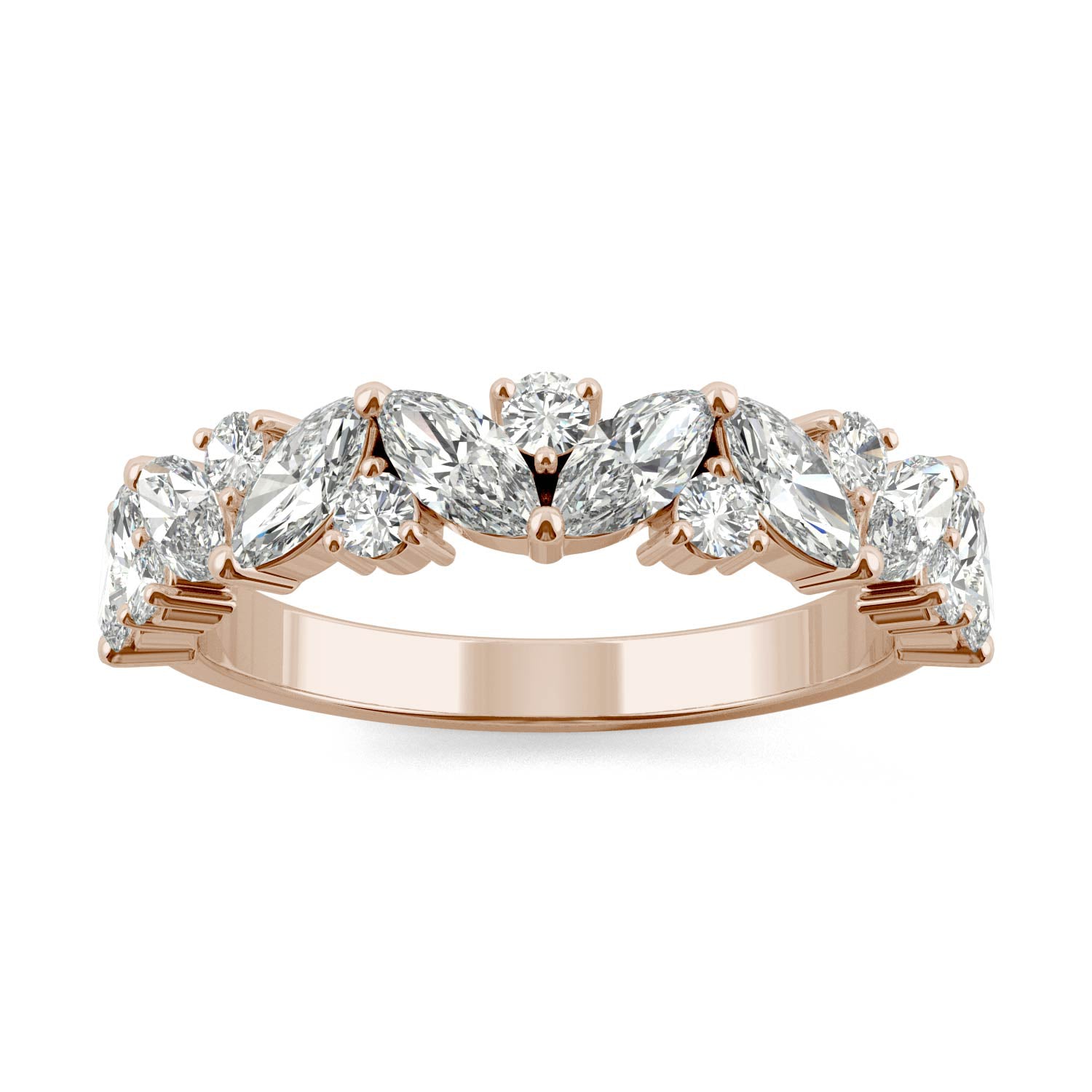 1.31 CTW DEW Marquise Forever One™ Moissanite Accented Anniversary Band Ring