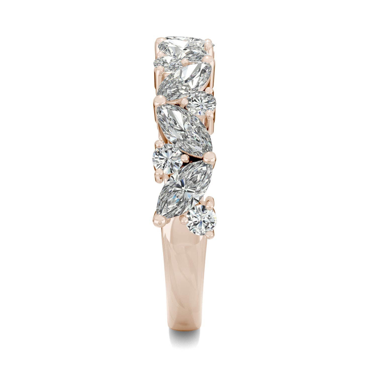 1.31 CTW DEW Marquise Forever One™ Moissanite Accented Anniversary Band Ring