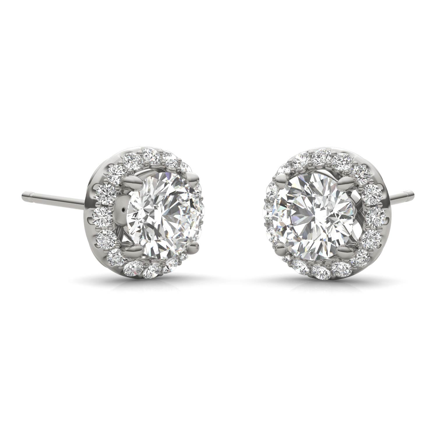 1 1/6 CTW Round Caydia® Lab Grown Diamond Signature Halo Stud Earrings