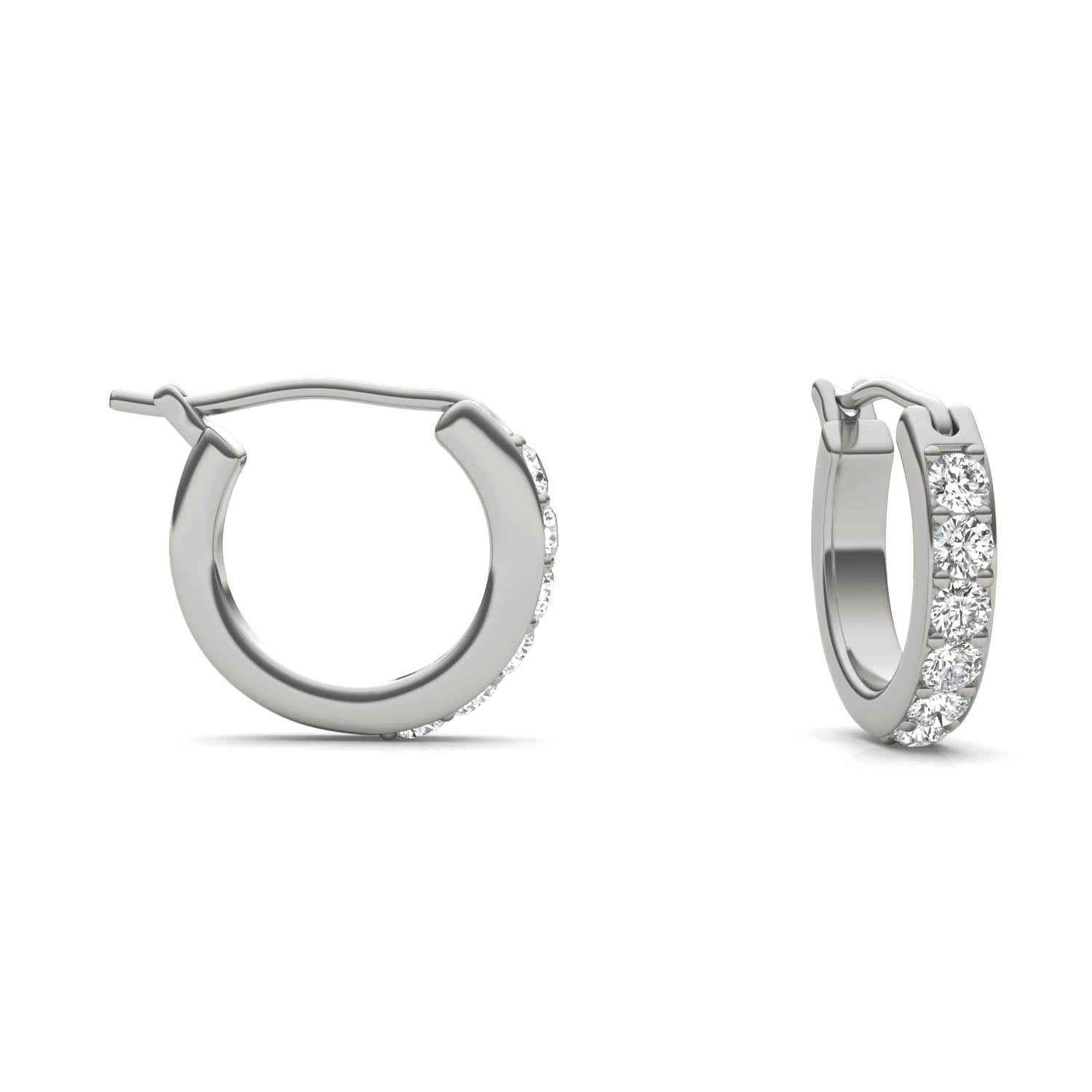 1/3 CTW Round Caydia® Lab Grown Diamond Channel Set Huggie Earrings