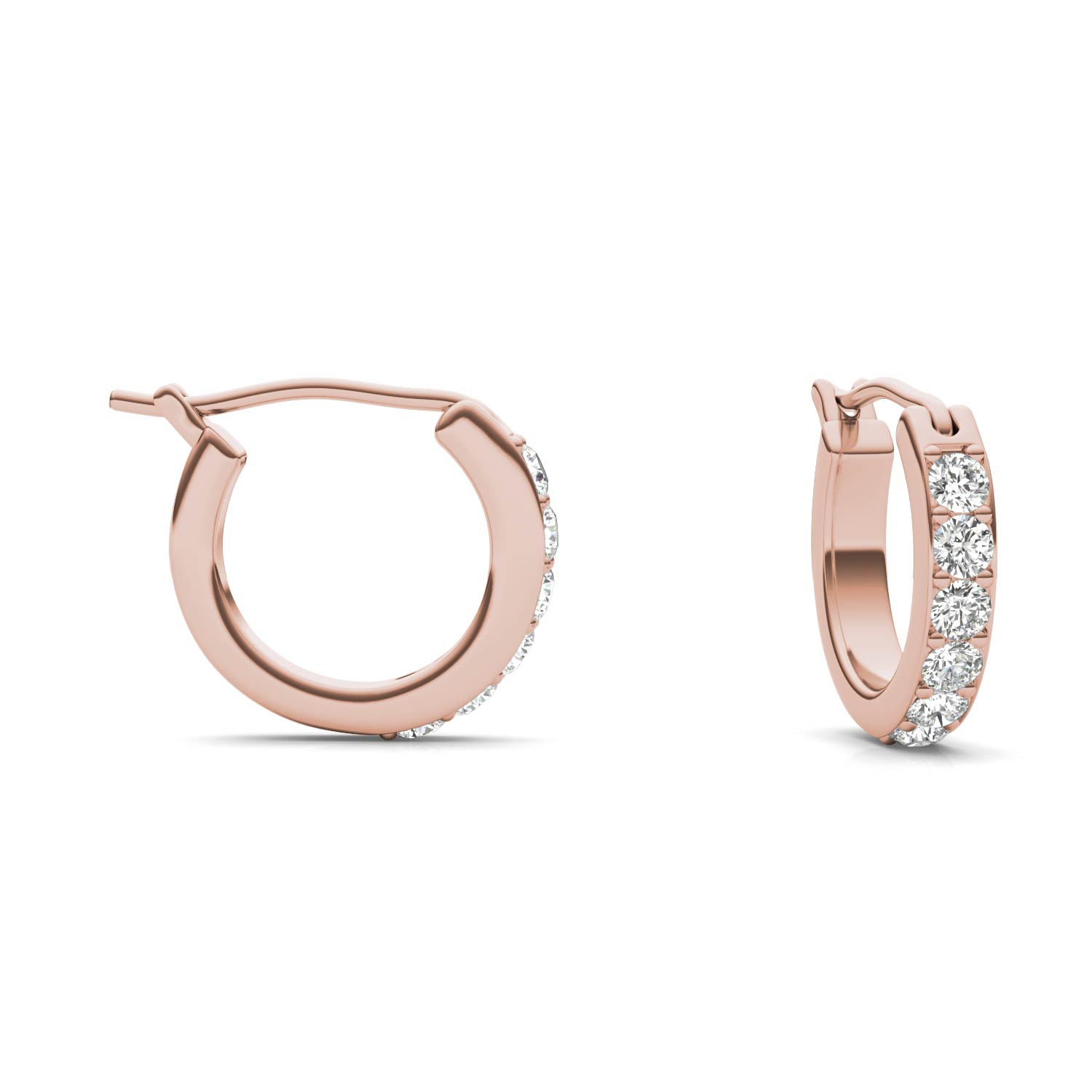 1/3 CTW Round Caydia® Lab Grown Diamond Channel Set Huggie Earrings