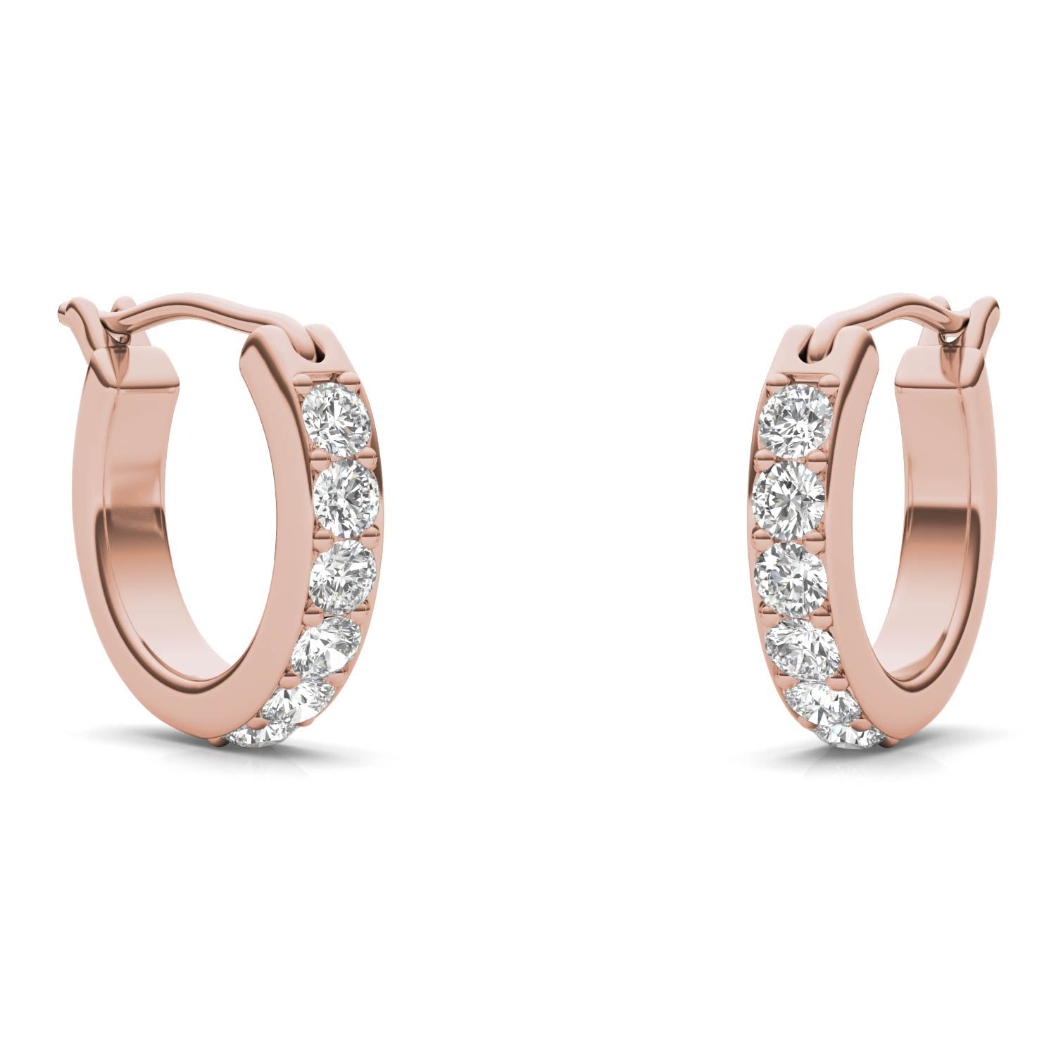 1/3 CTW Round Caydia® Lab Grown Diamond Channel Set Huggie Earrings