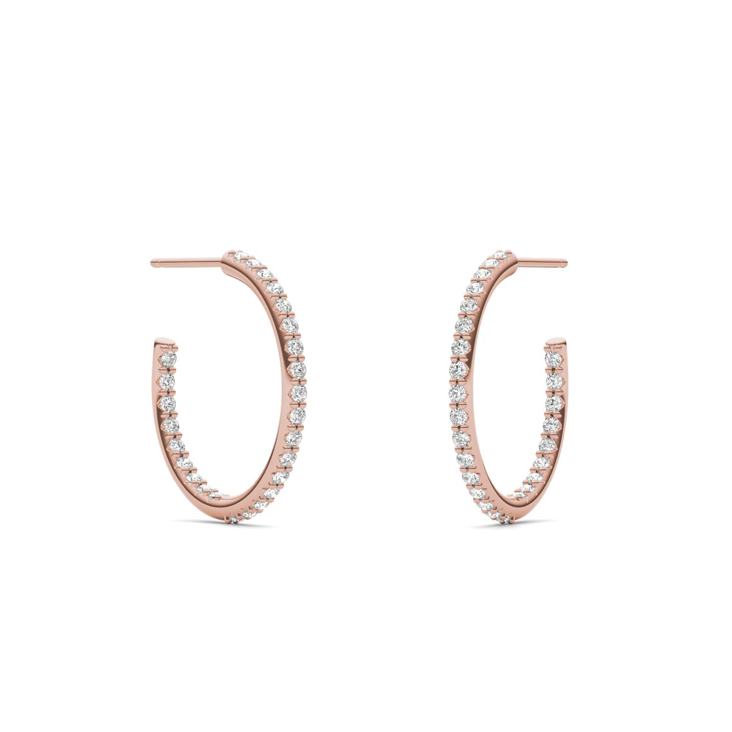 1/2 CTW Round Caydia® Lab Grown Diamond Inside Out Hoop Earrings