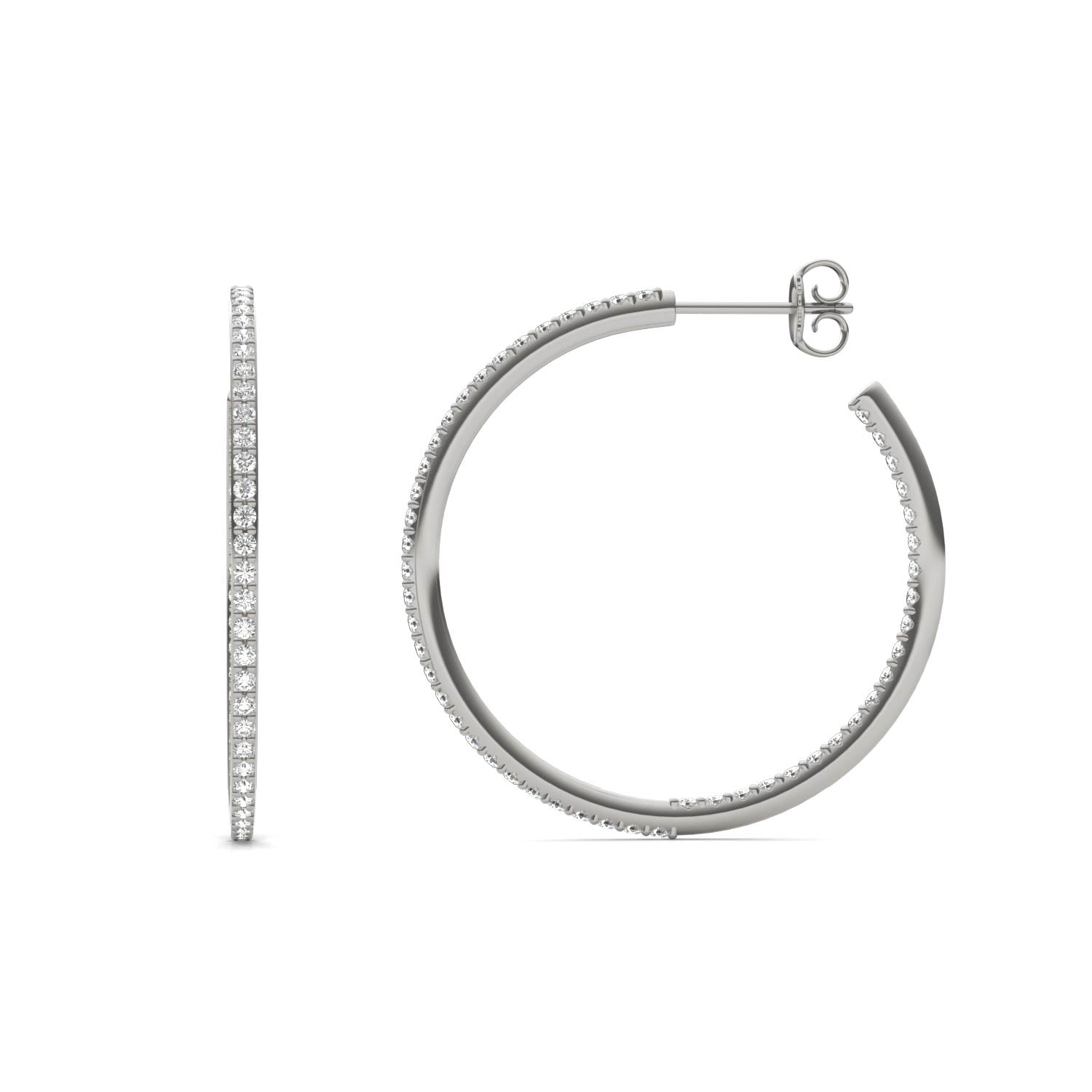 1 CTW Round Caydia® Lab Grown Diamond Inside Out Hoop Earrings