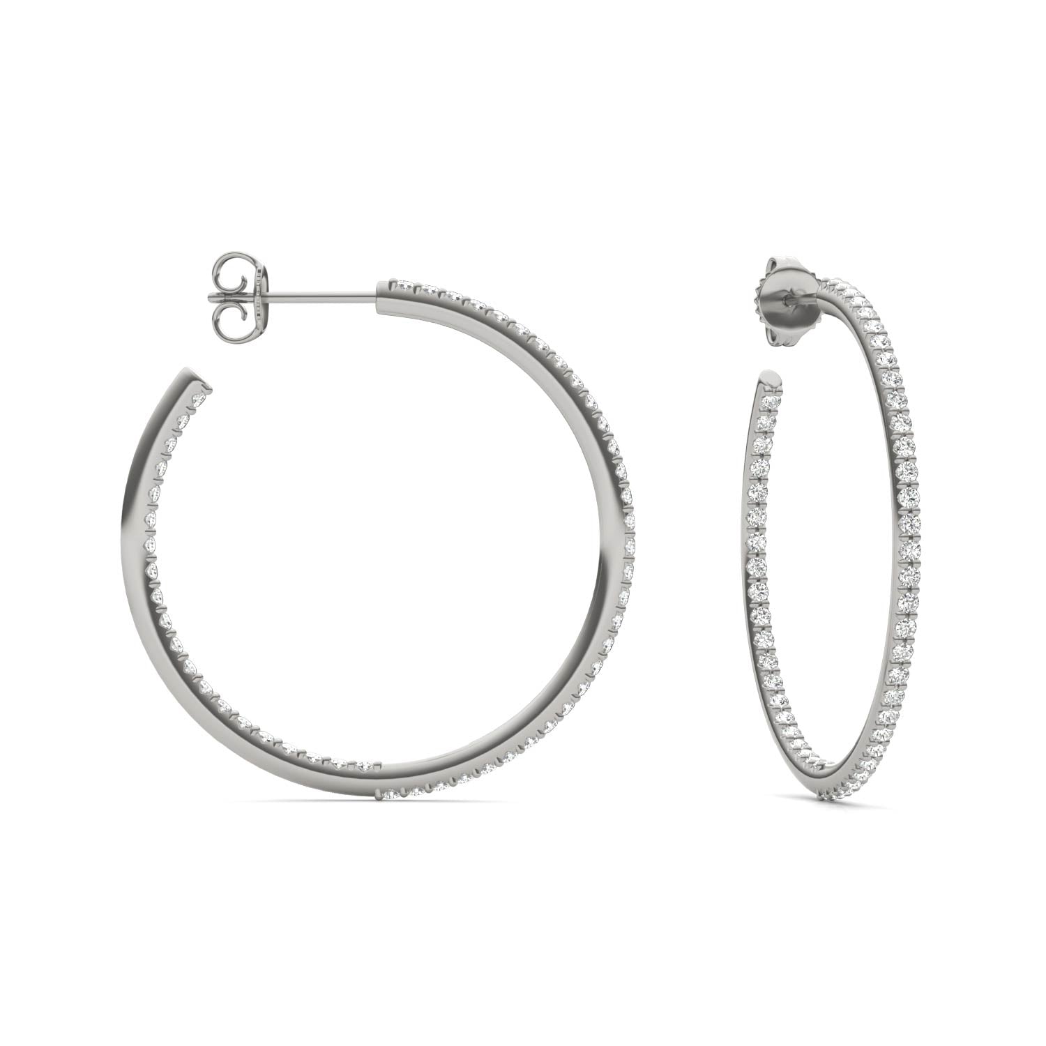 1 CTW Round Caydia® Lab Grown Diamond Inside Out Hoop Earrings