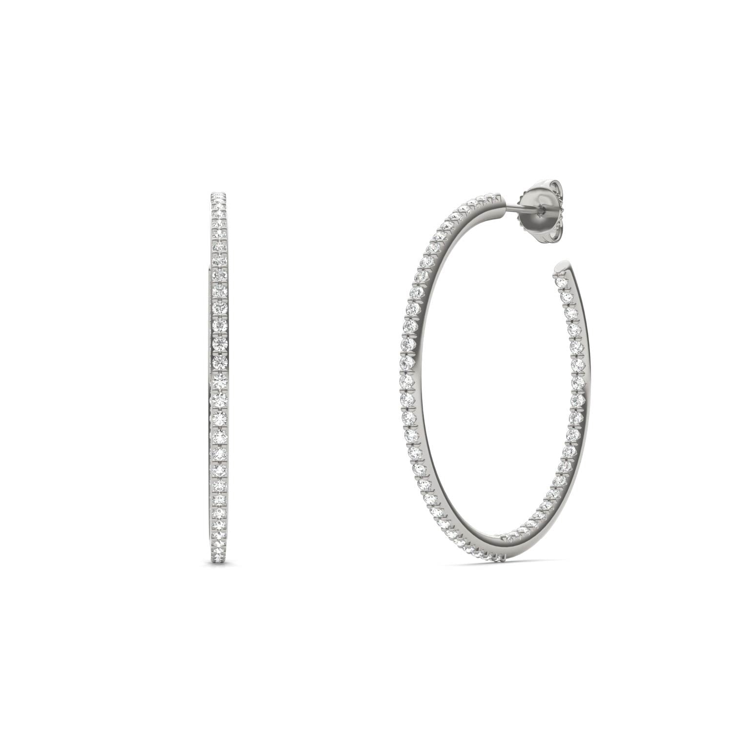 1 CTW Round Caydia® Lab Grown Diamond Inside Out Hoop Earrings