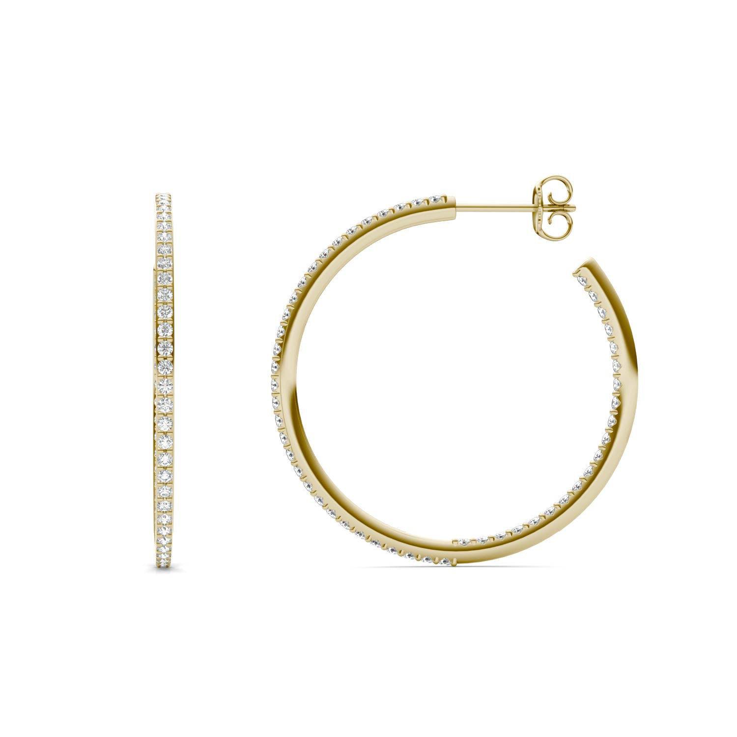 1 CTW Round Caydia® Lab Grown Diamond Inside Out Hoop Earrings