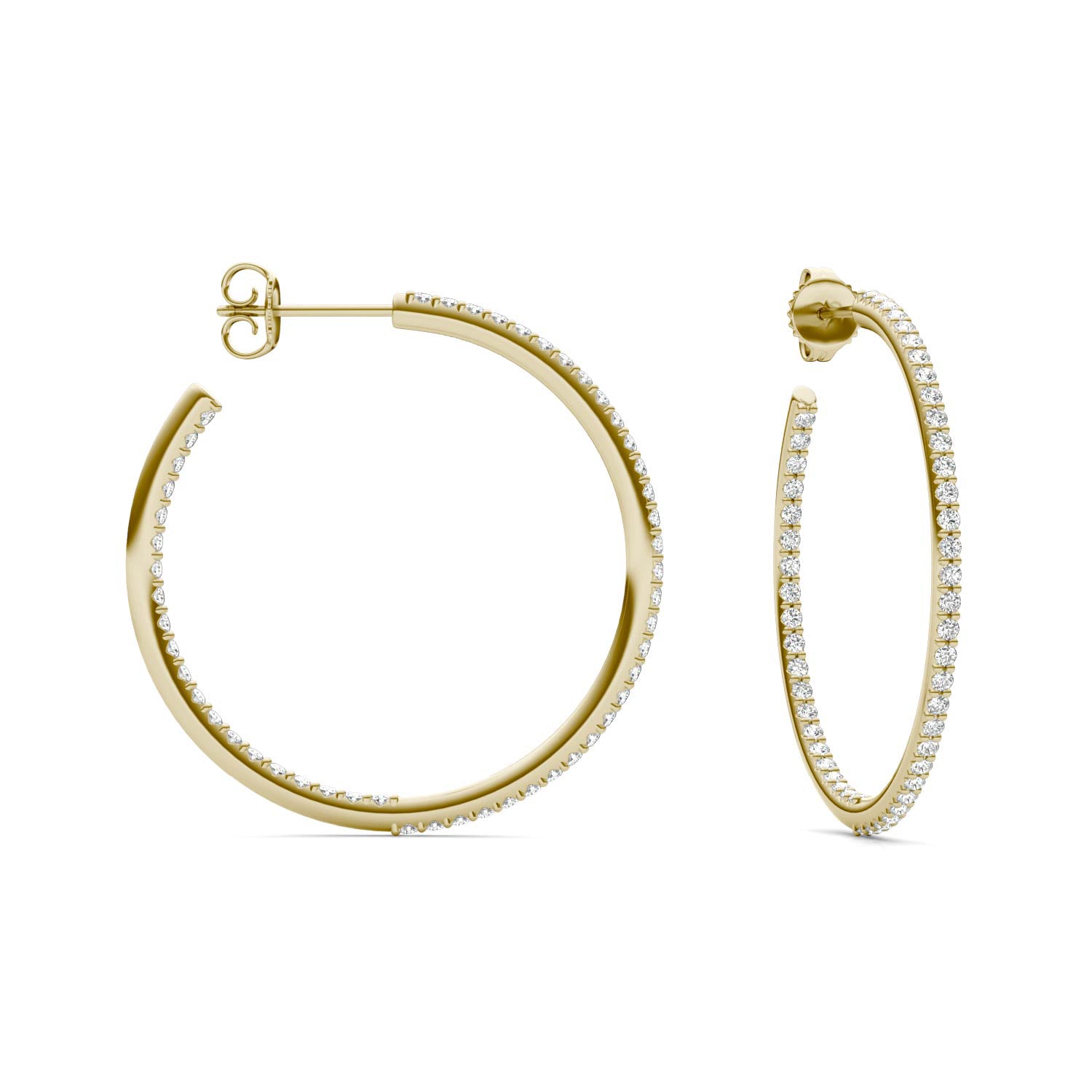 1 CTW Round Caydia® Lab Grown Diamond Inside Out Hoop Earrings