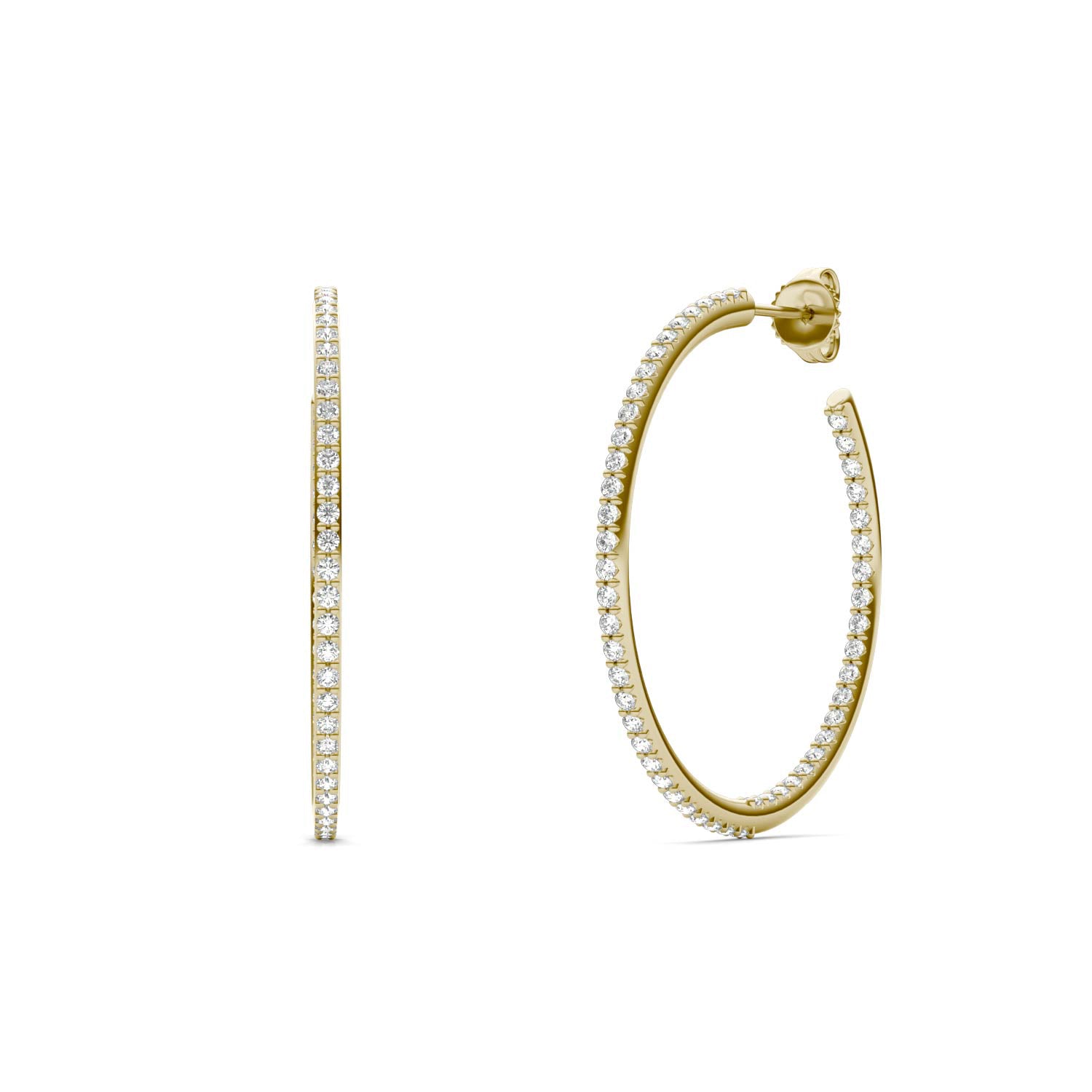 1 CTW Round Caydia® Lab Grown Diamond Inside Out Hoop Earrings