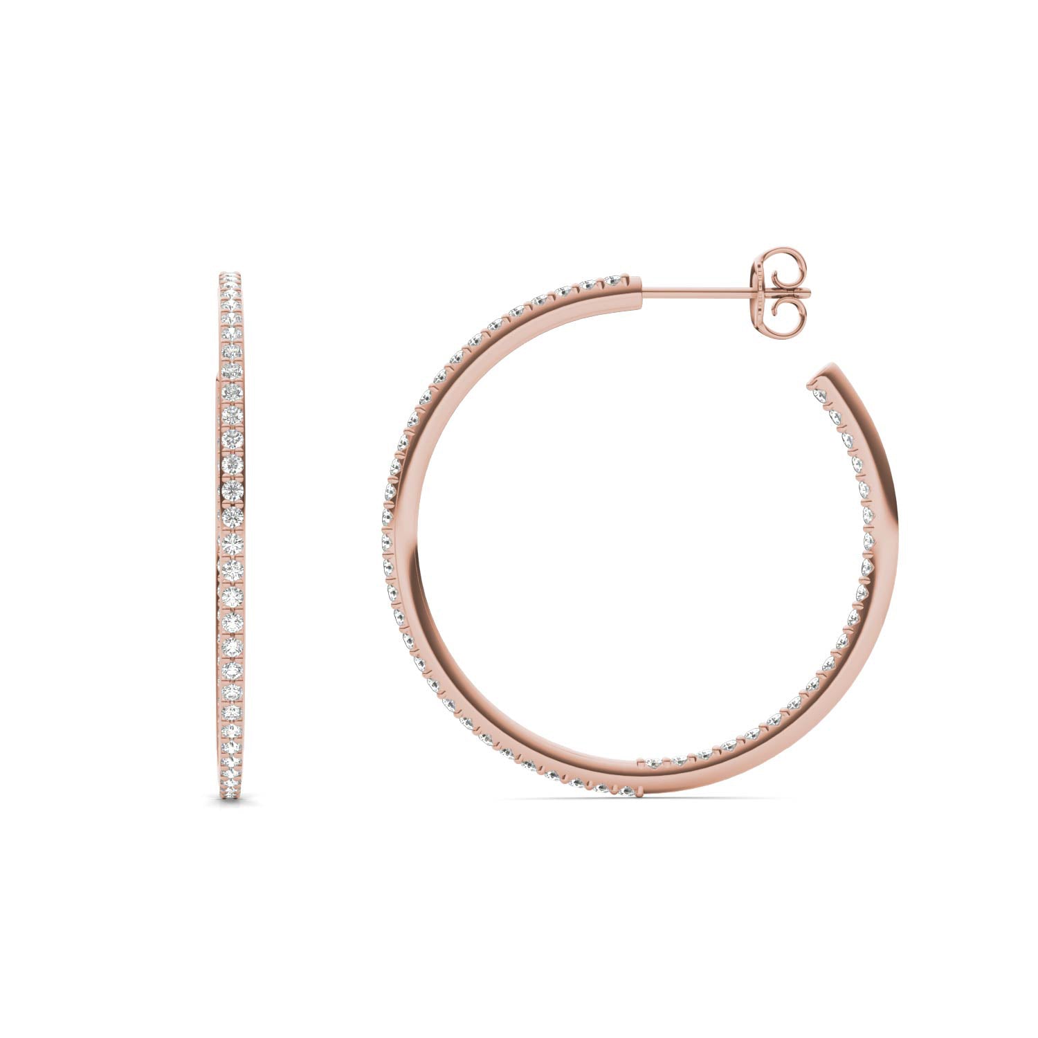 1 CTW Round Caydia® Lab Grown Diamond Inside Out Hoop Earrings