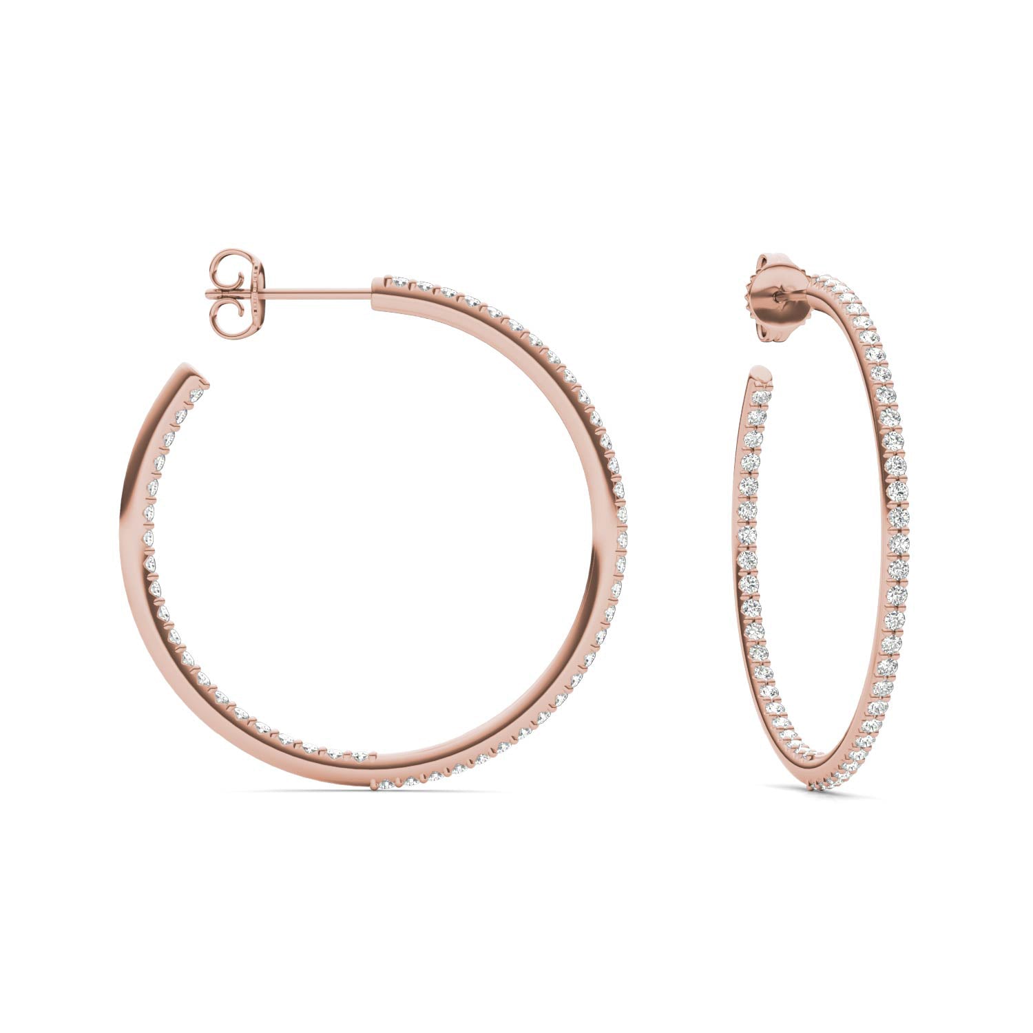 1 CTW Round Caydia® Lab Grown Diamond Inside Out Hoop Earrings