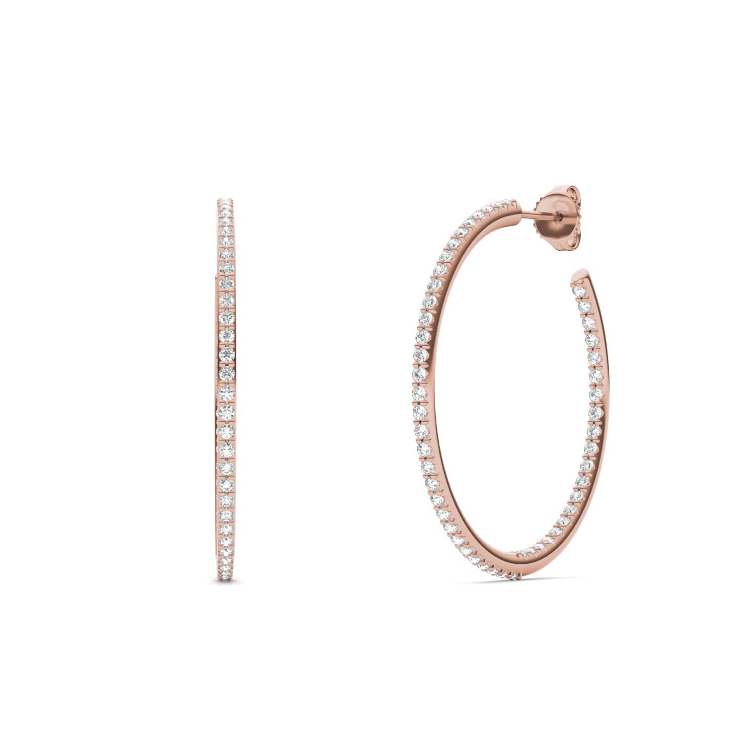 1 CTW Round Caydia® Lab Grown Diamond Inside Out Hoop Earrings