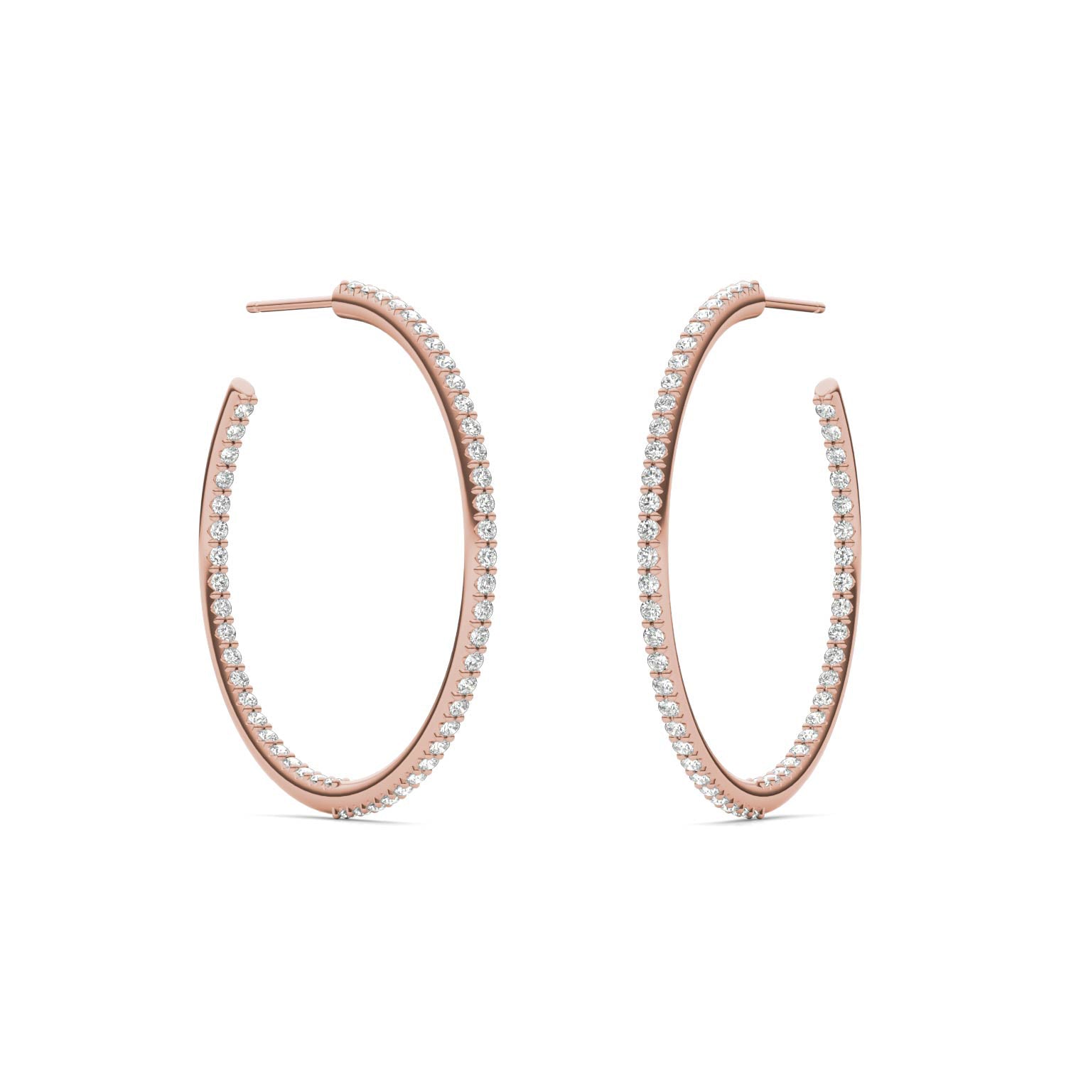 1 CTW Round Caydia® Lab Grown Diamond Inside Out Hoop Earrings