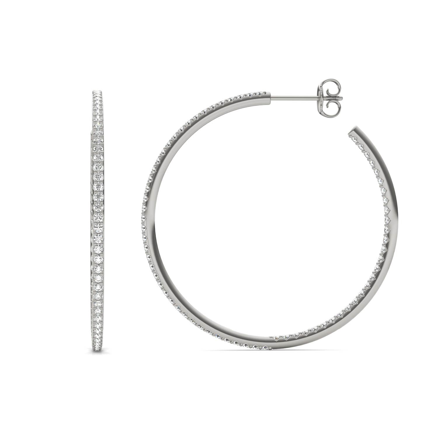 1 1/3 CTW Round Caydia® Lab Grown Diamond Inside Out Hoop Earrings